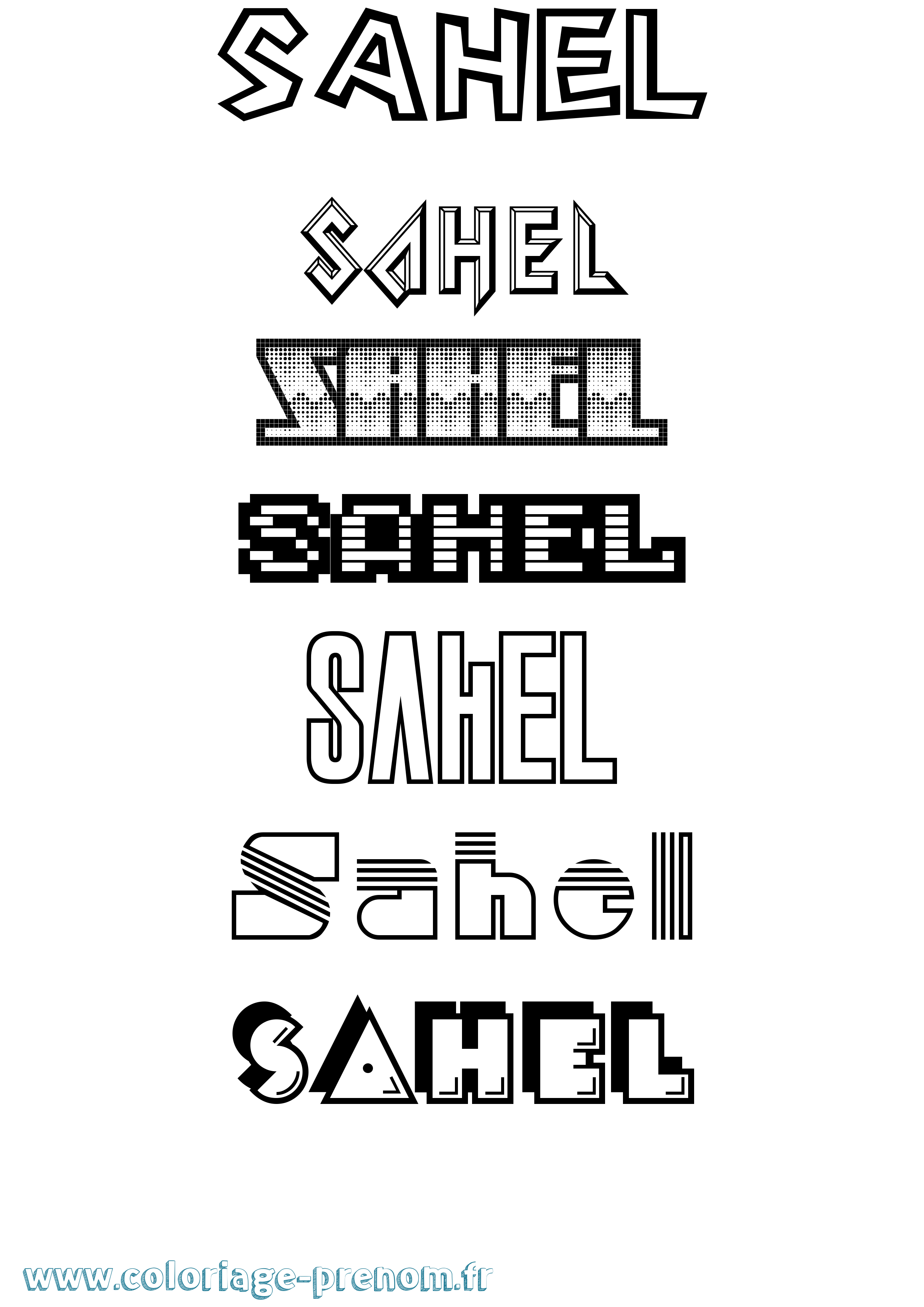 Coloriage Sahel Jeux Vidéos Coloriage prénom Sahel Jeux Vidéos