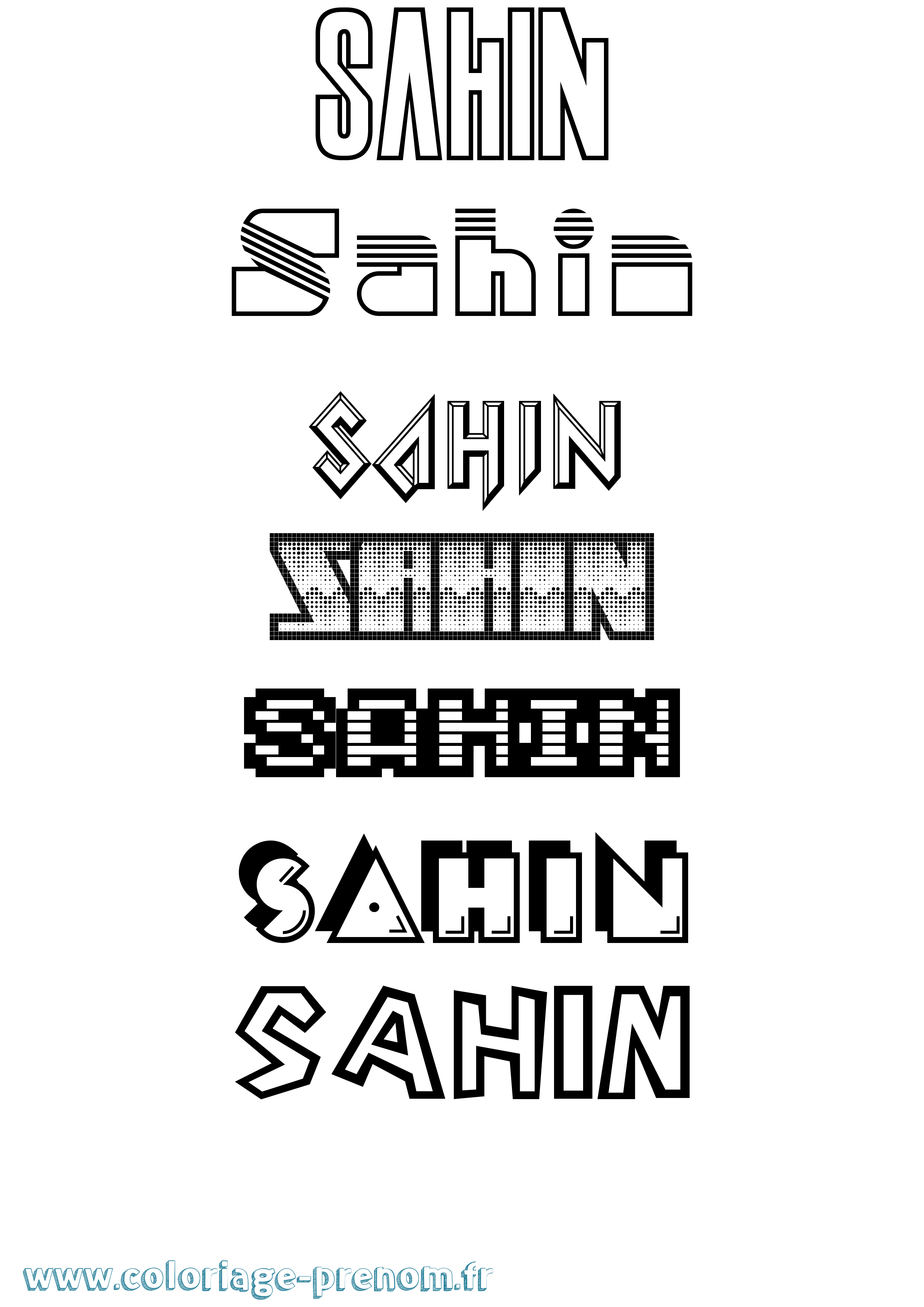 Coloriage Sahin Jeux Vidéos Coloriage prénom Sahin Jeux Vidéos