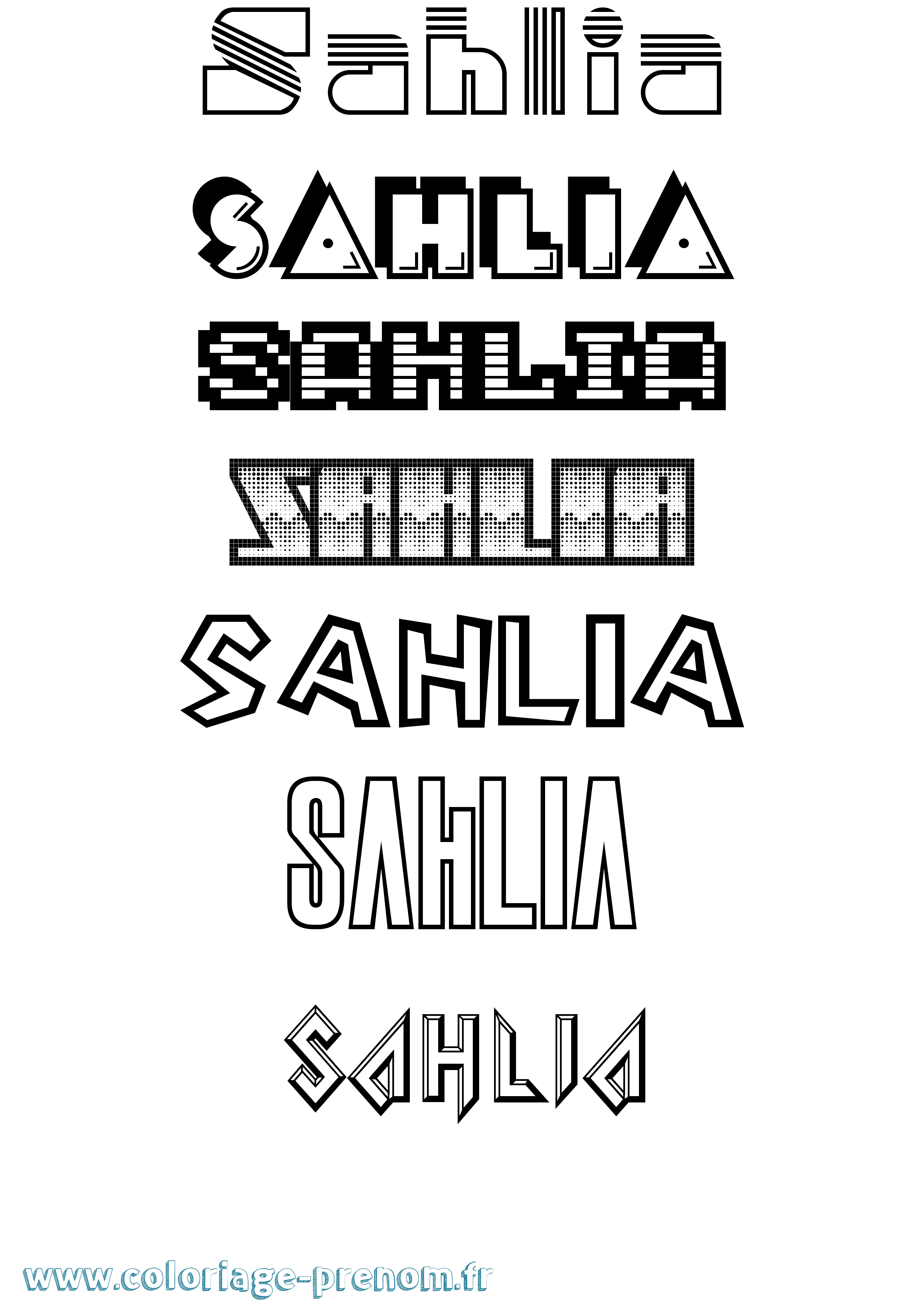Coloriage Sahlia Jeux Vidéos Coloriage prénom Sahlia Jeux Vidéos