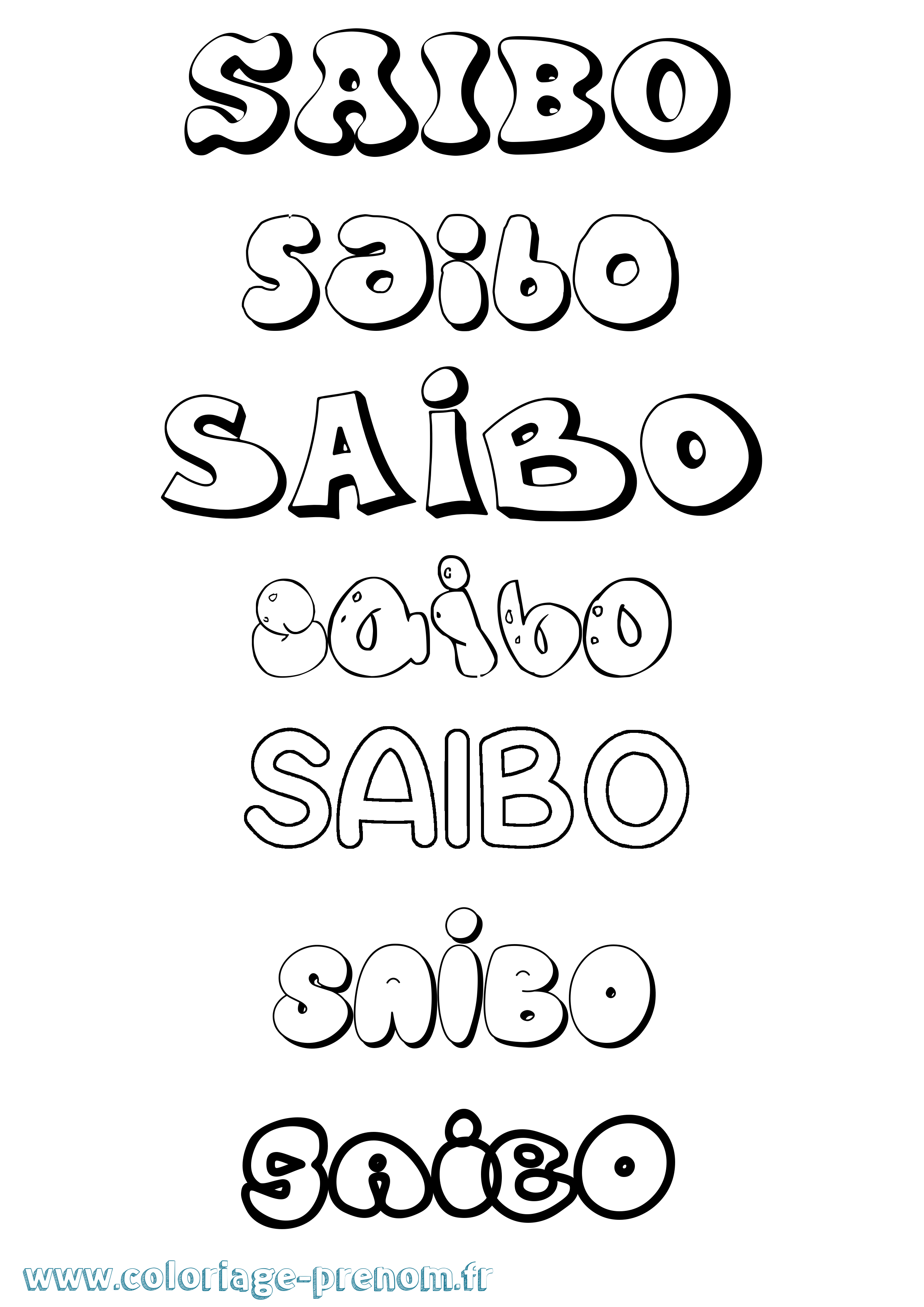 Coloriage Saibo Bubble Coloriage prénom Saibo Bubble