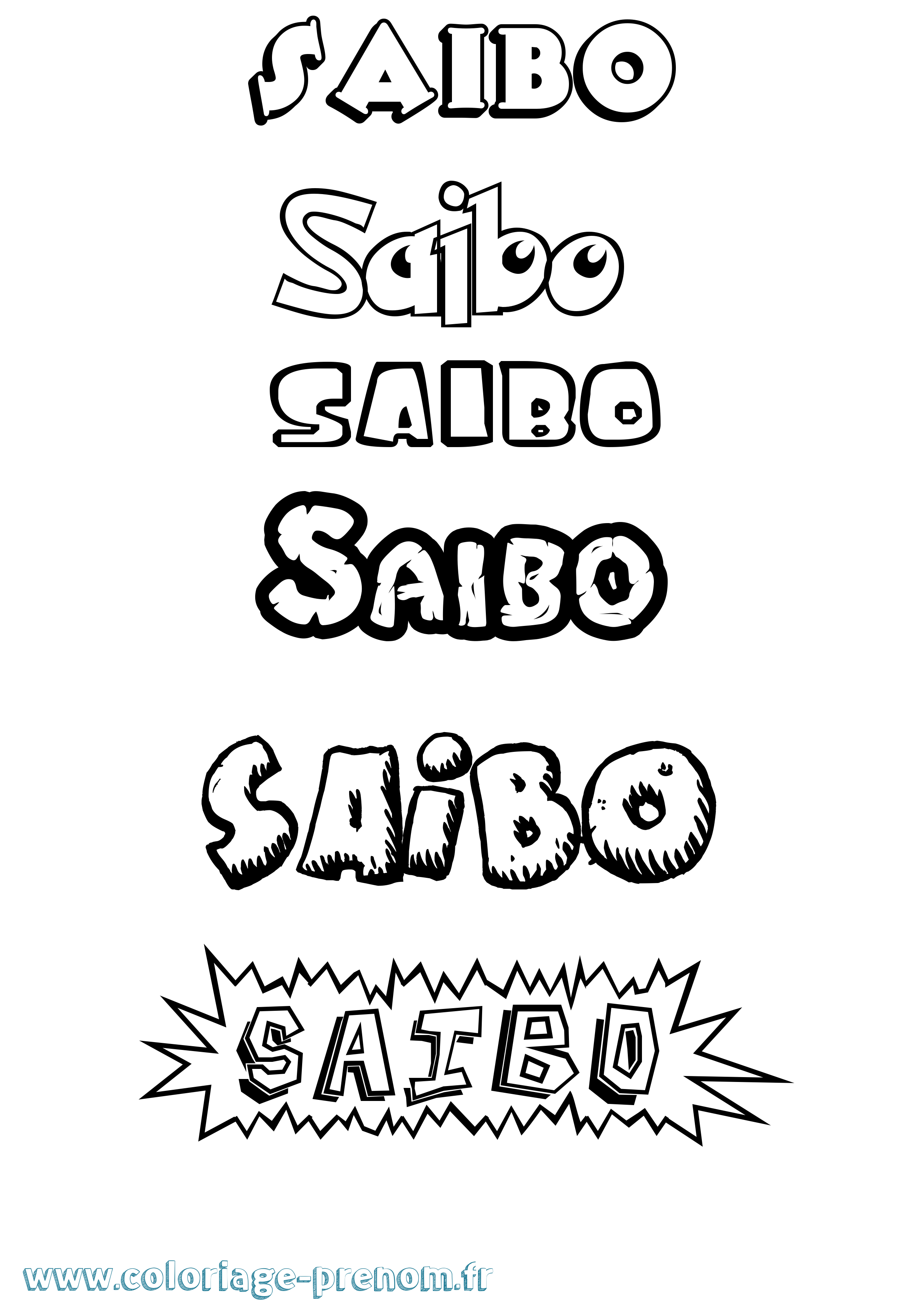 Coloriage Saibo Dessin Animé Coloriage prénom Saibo Dessin Animé