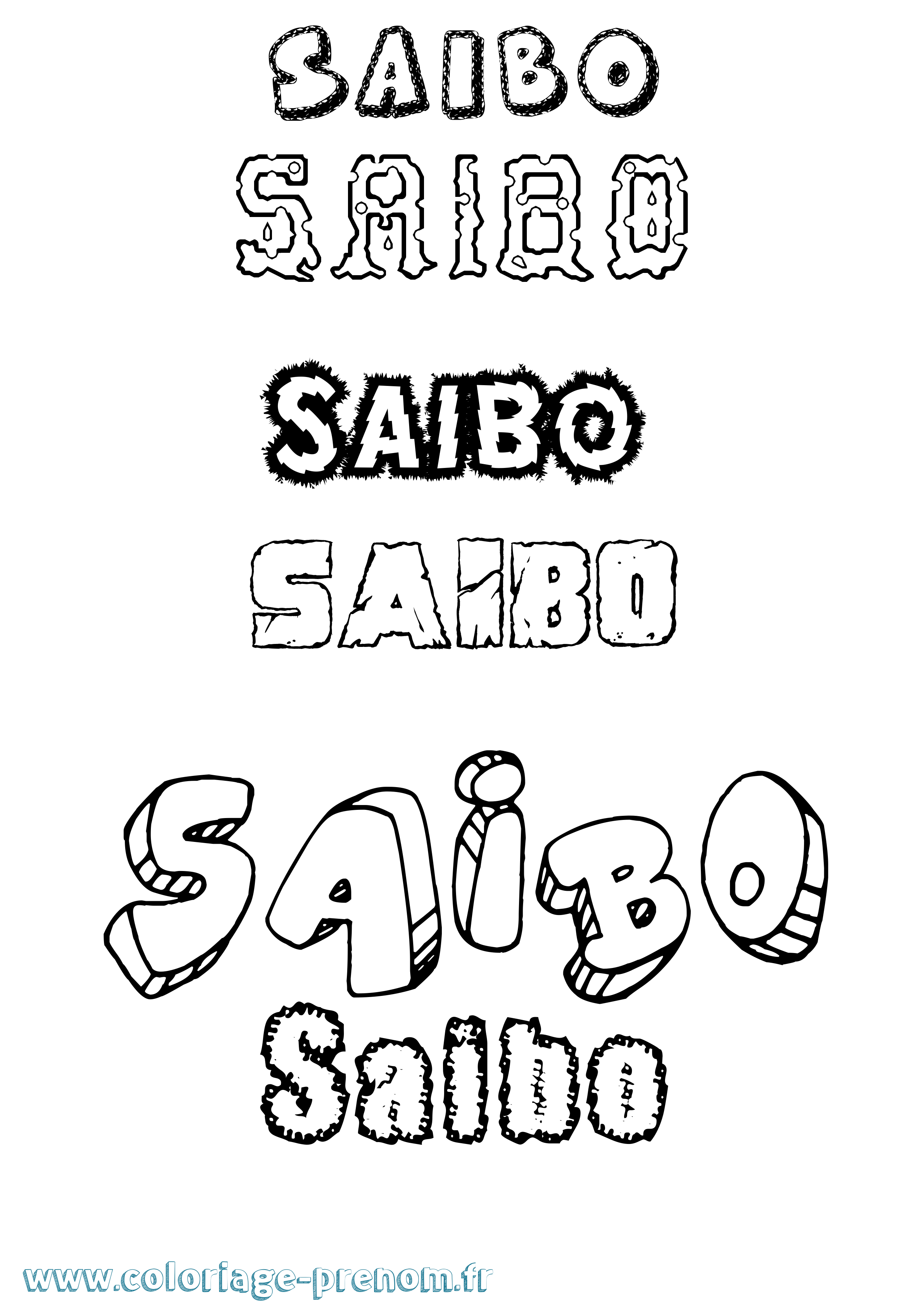 Coloriage Saibo Destructuré Coloriage prénom Saibo Destructuré