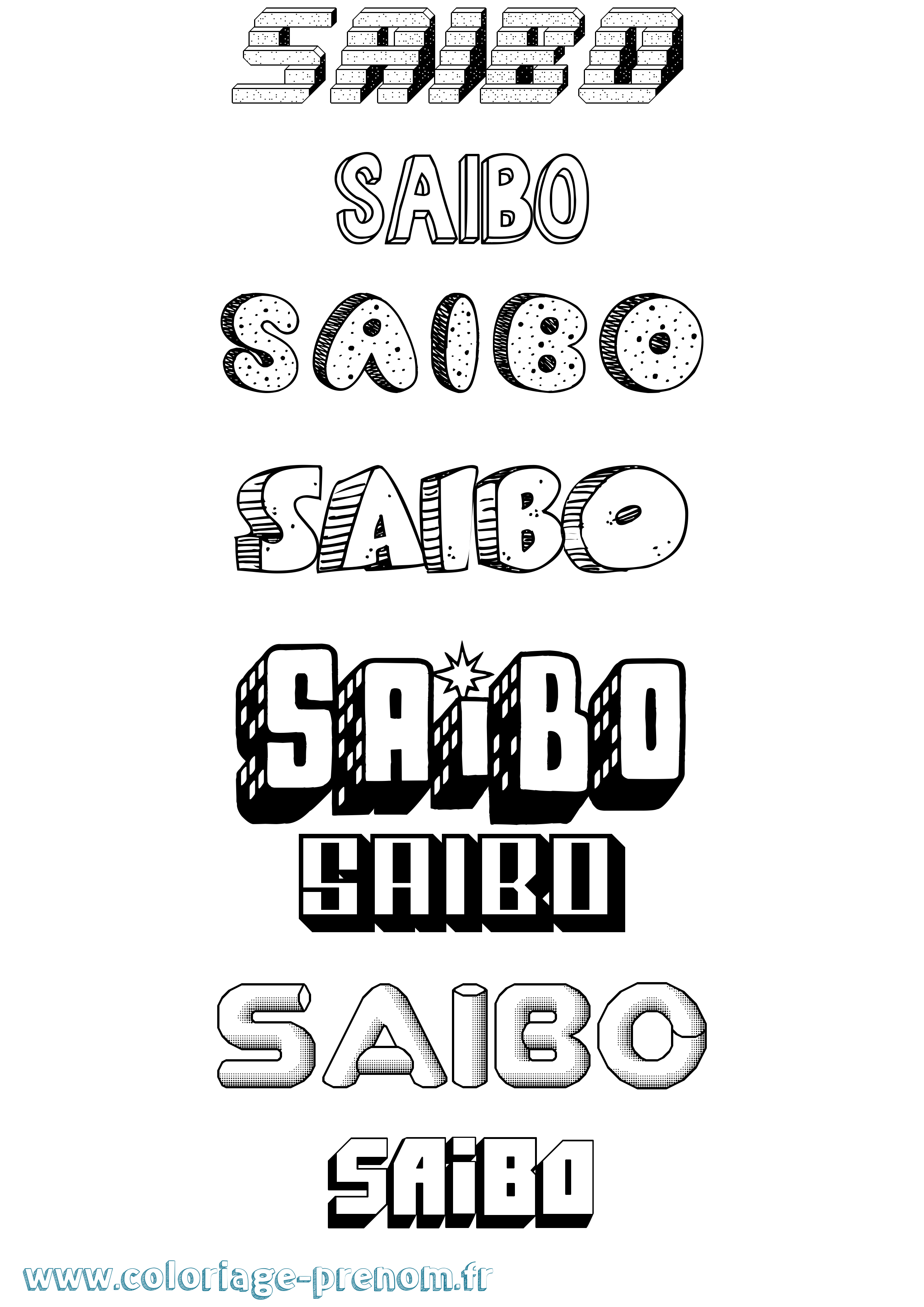 Coloriage Saibo Effet 3D Coloriage prénom Saibo Effet 3D
