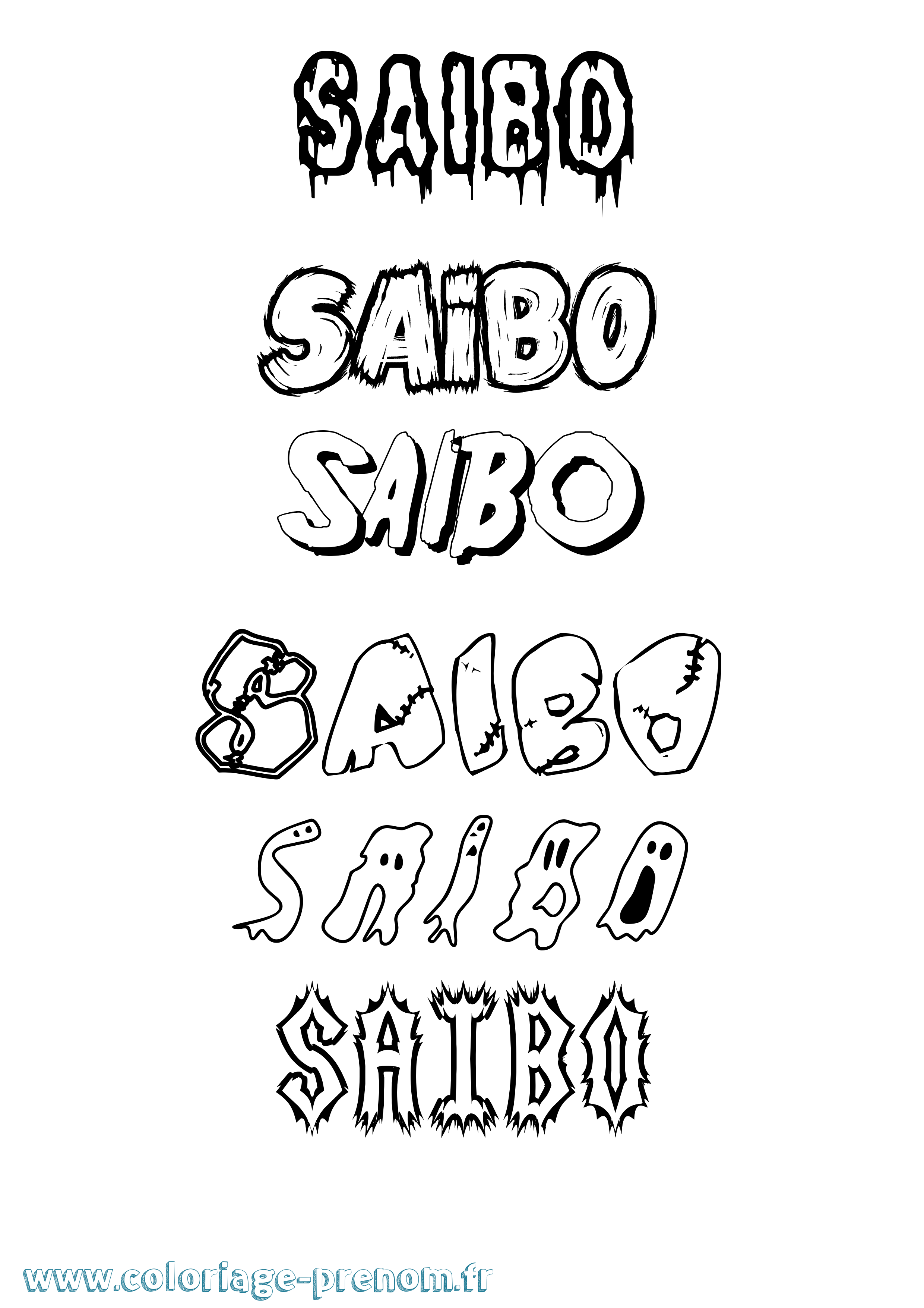 Coloriage Saibo Frisson Coloriage prénom Saibo Frisson