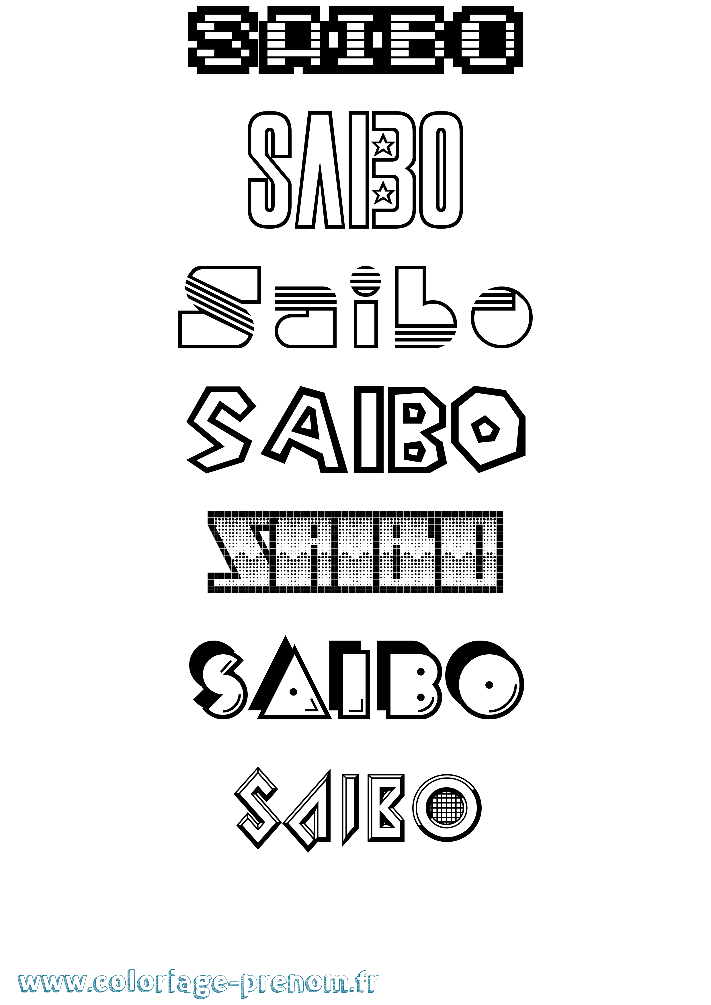 Coloriage Saibo Jeux Vidéos Coloriage prénom Saibo Jeux Vidéos