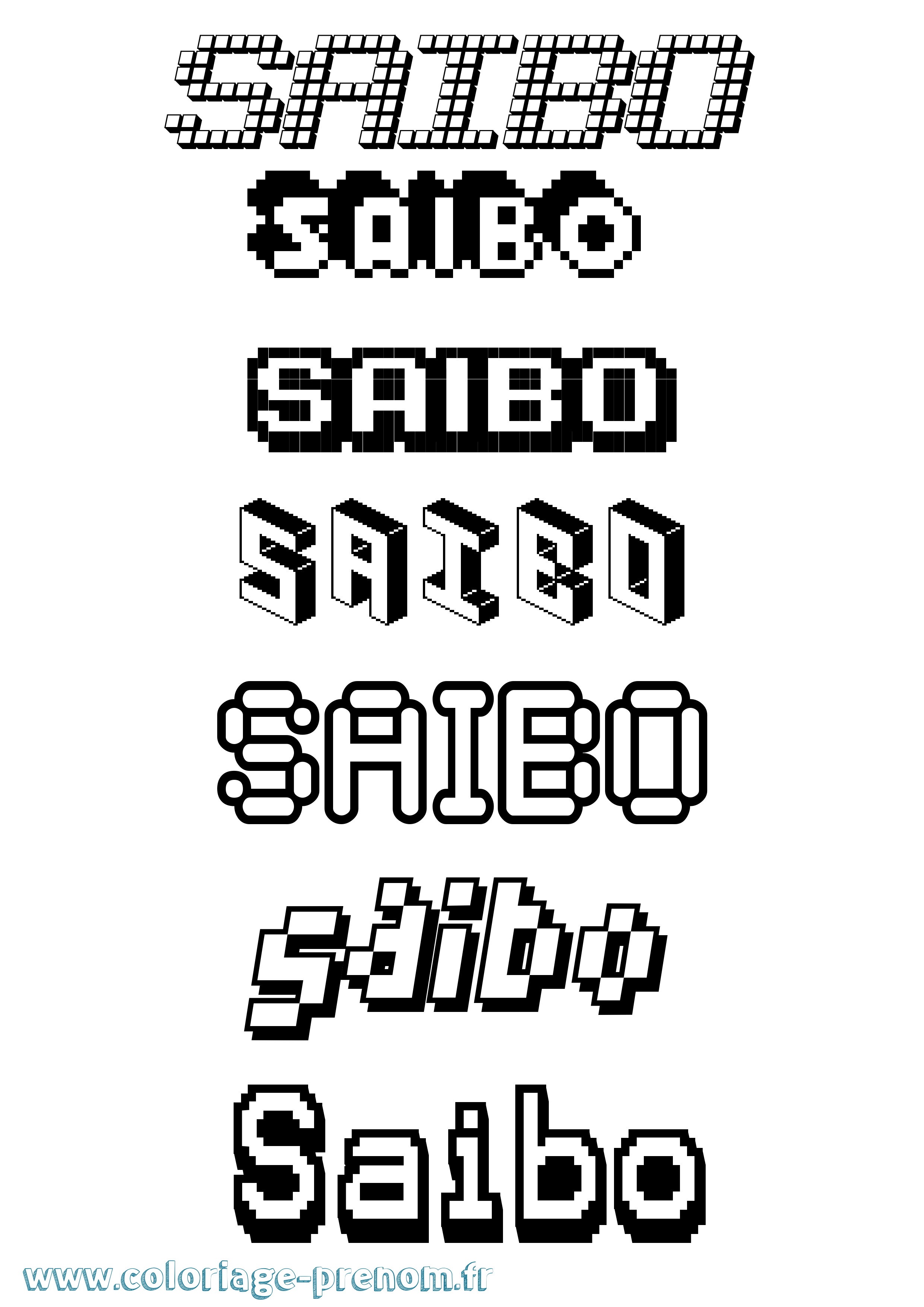 Coloriage Saibo Pixel Coloriage prénom Saibo Pixel
