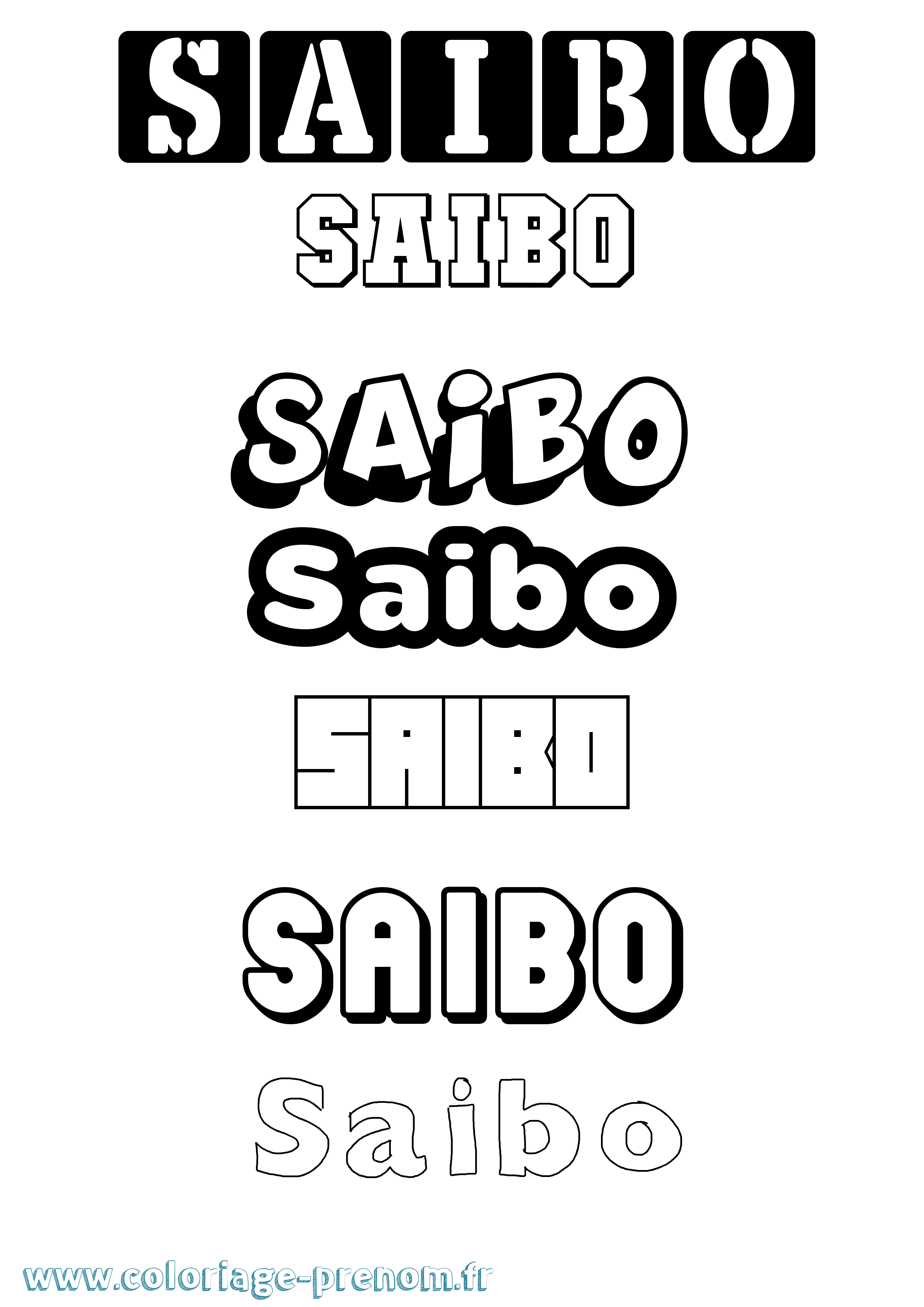 Coloriage Saibo Simple Coloriage prénom Saibo Simple