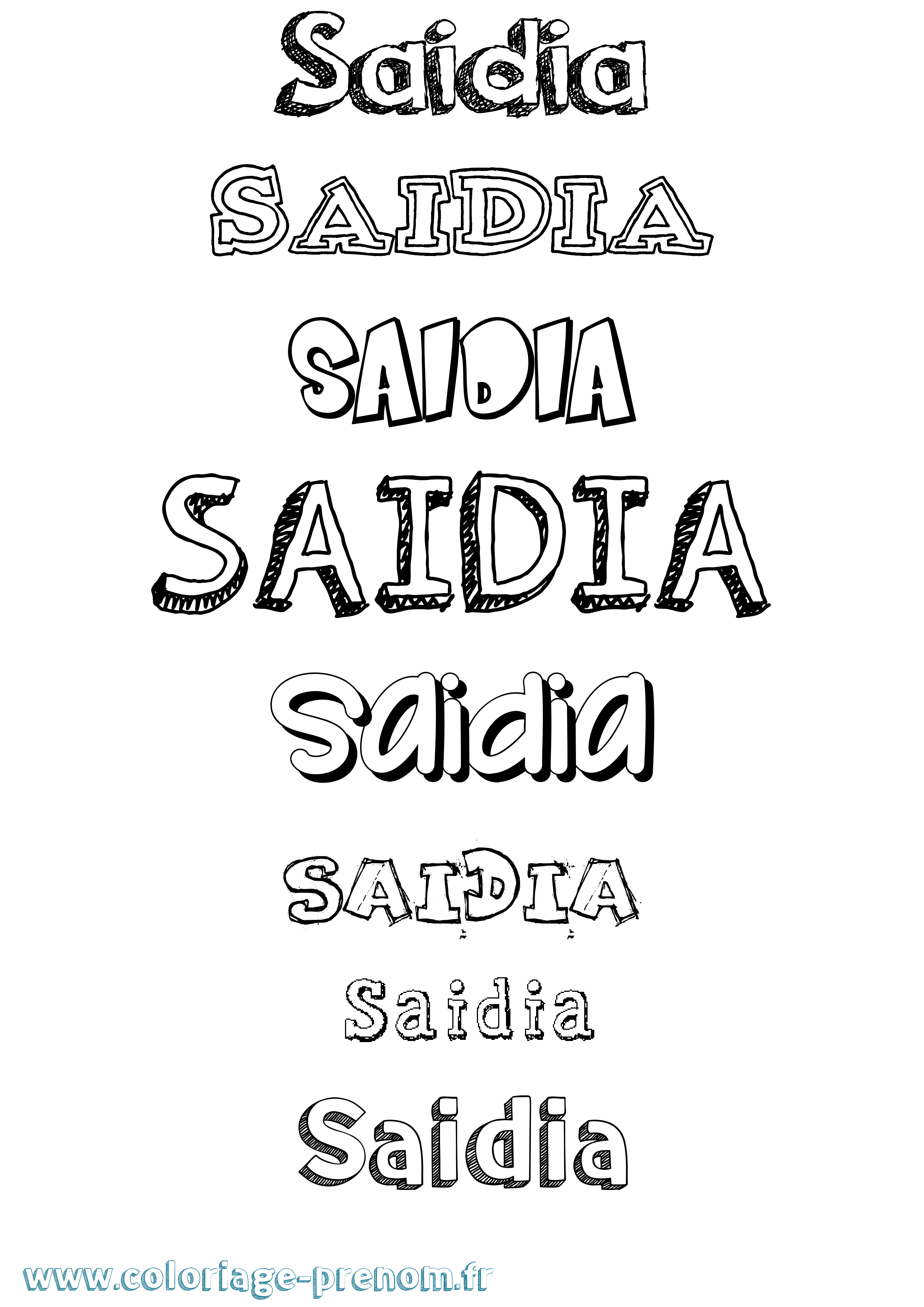 Coloriage Saidia Dessiné Coloriage prénom Saidia Dessiné