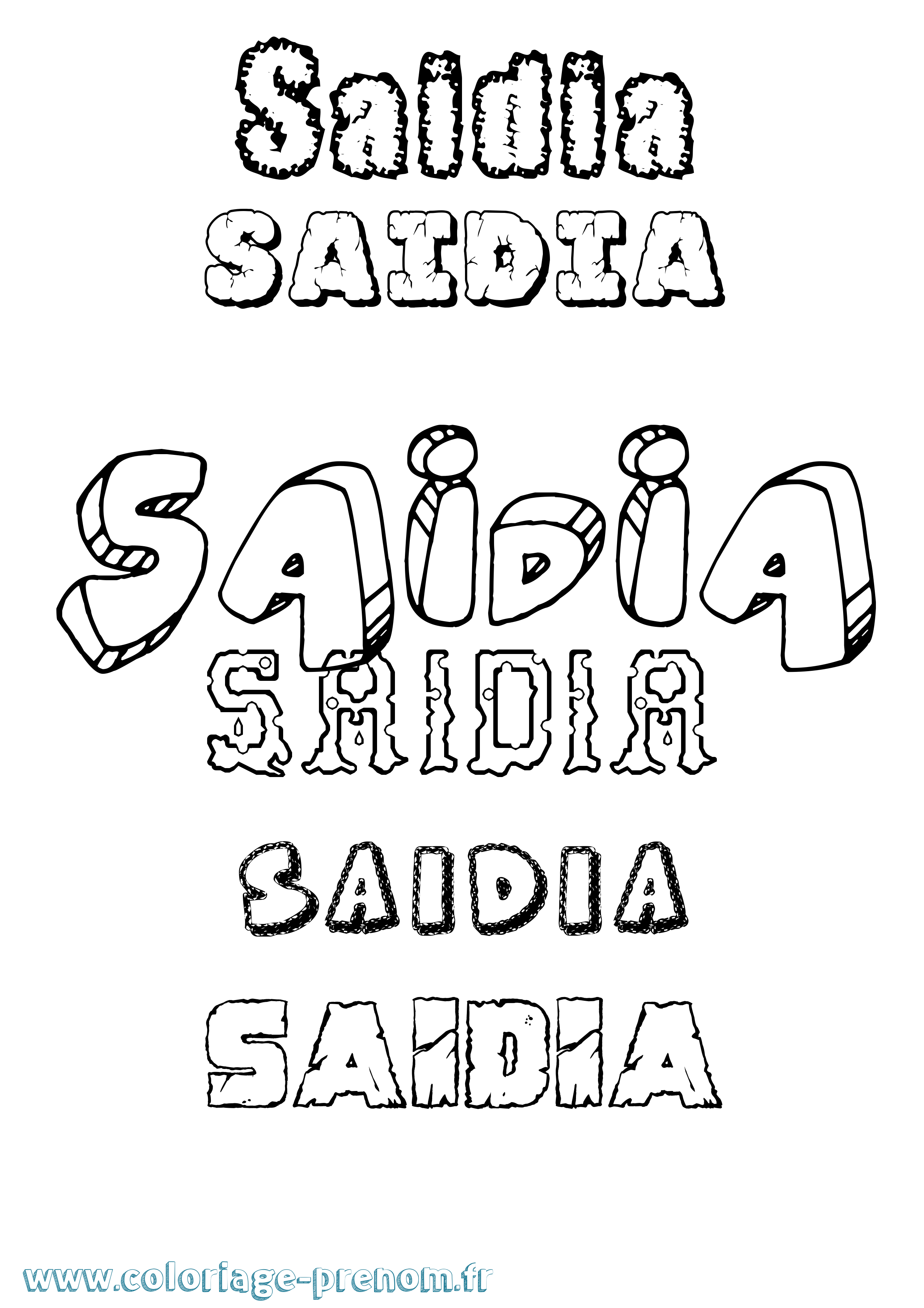 Coloriage Saidia Destructuré Coloriage prénom Saidia Destructuré