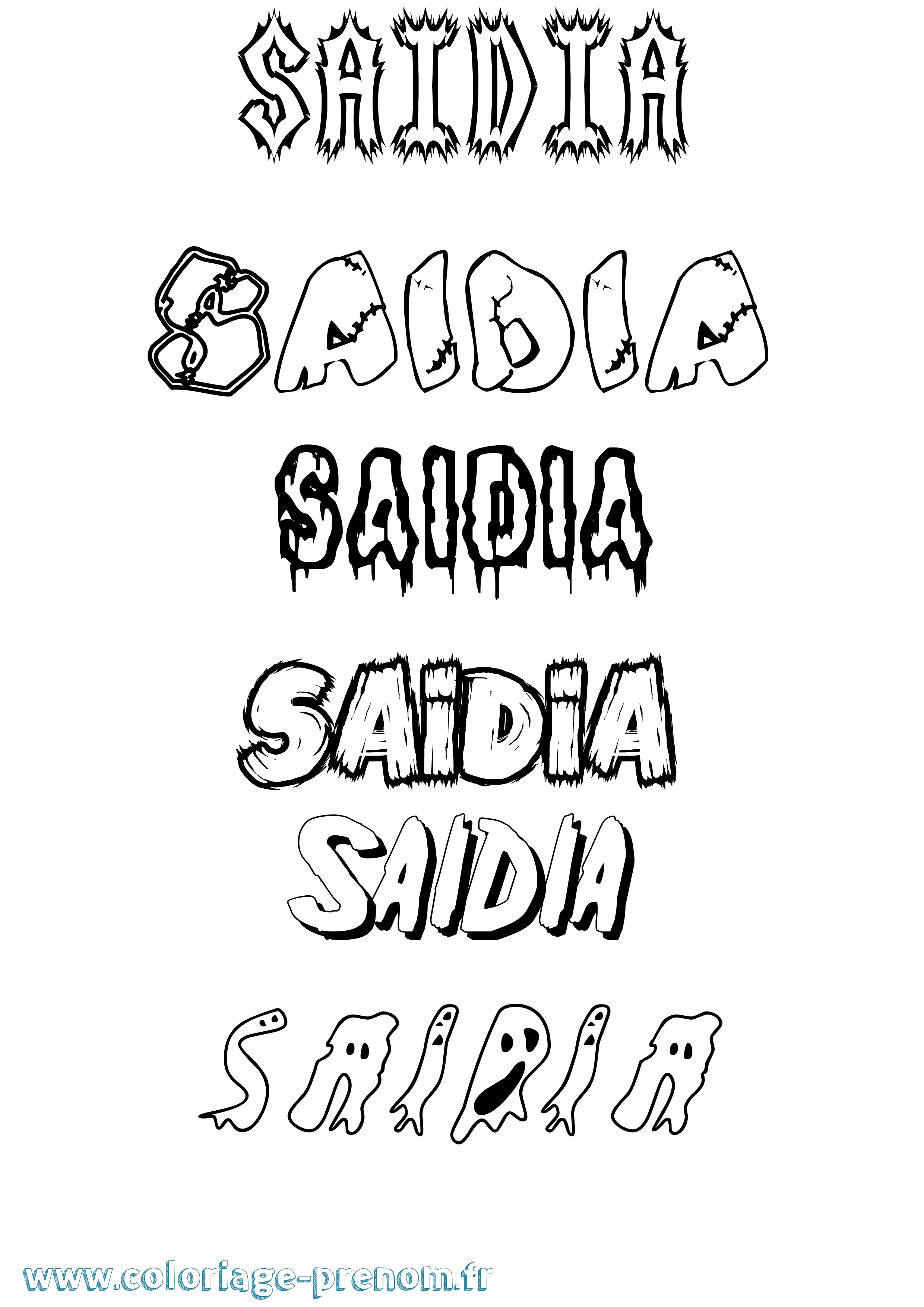 Coloriage Saidia Frisson Coloriage prénom Saidia Frisson