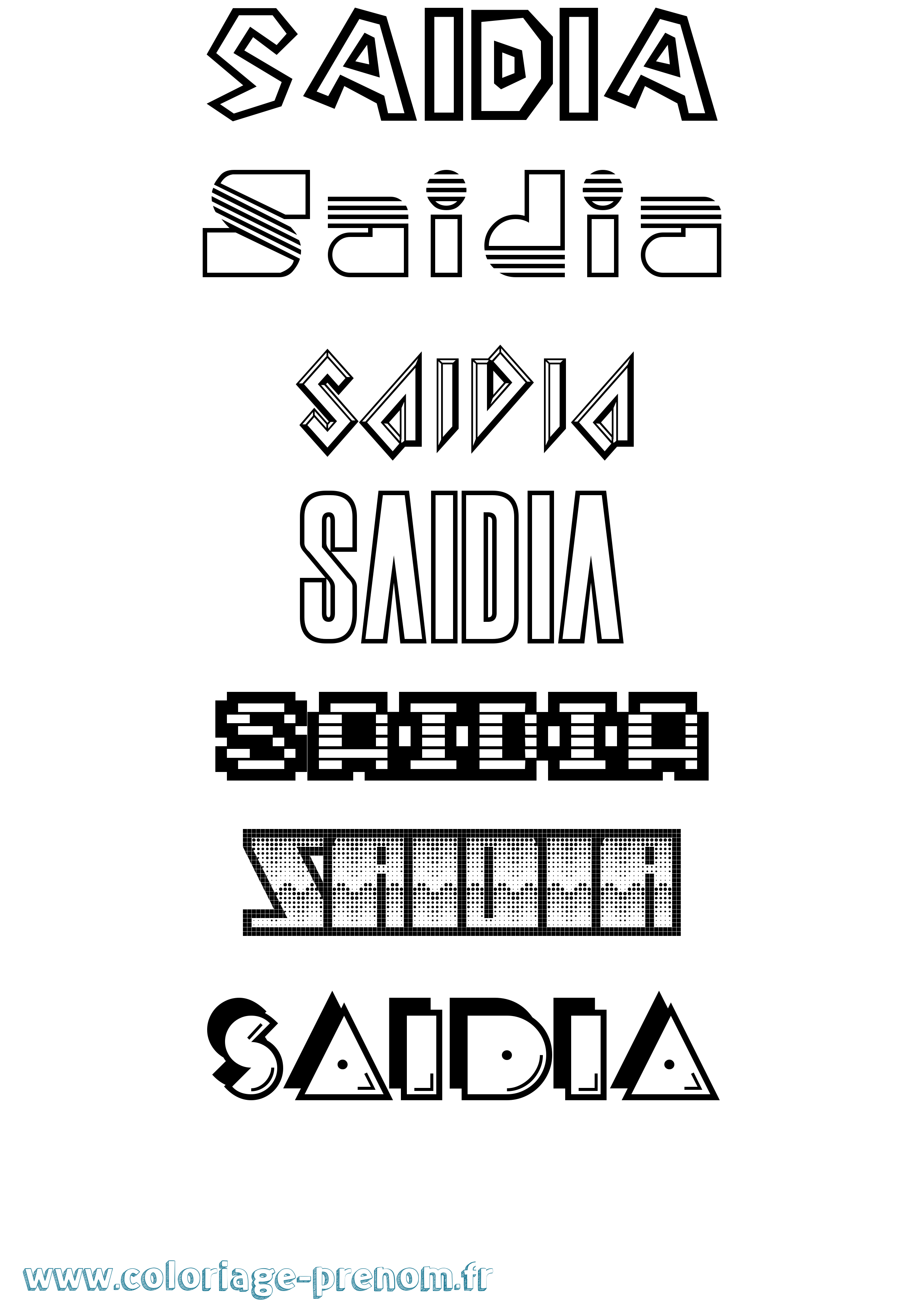 Coloriage Saidia Jeux Vidéos Coloriage prénom Saidia Jeux Vidéos