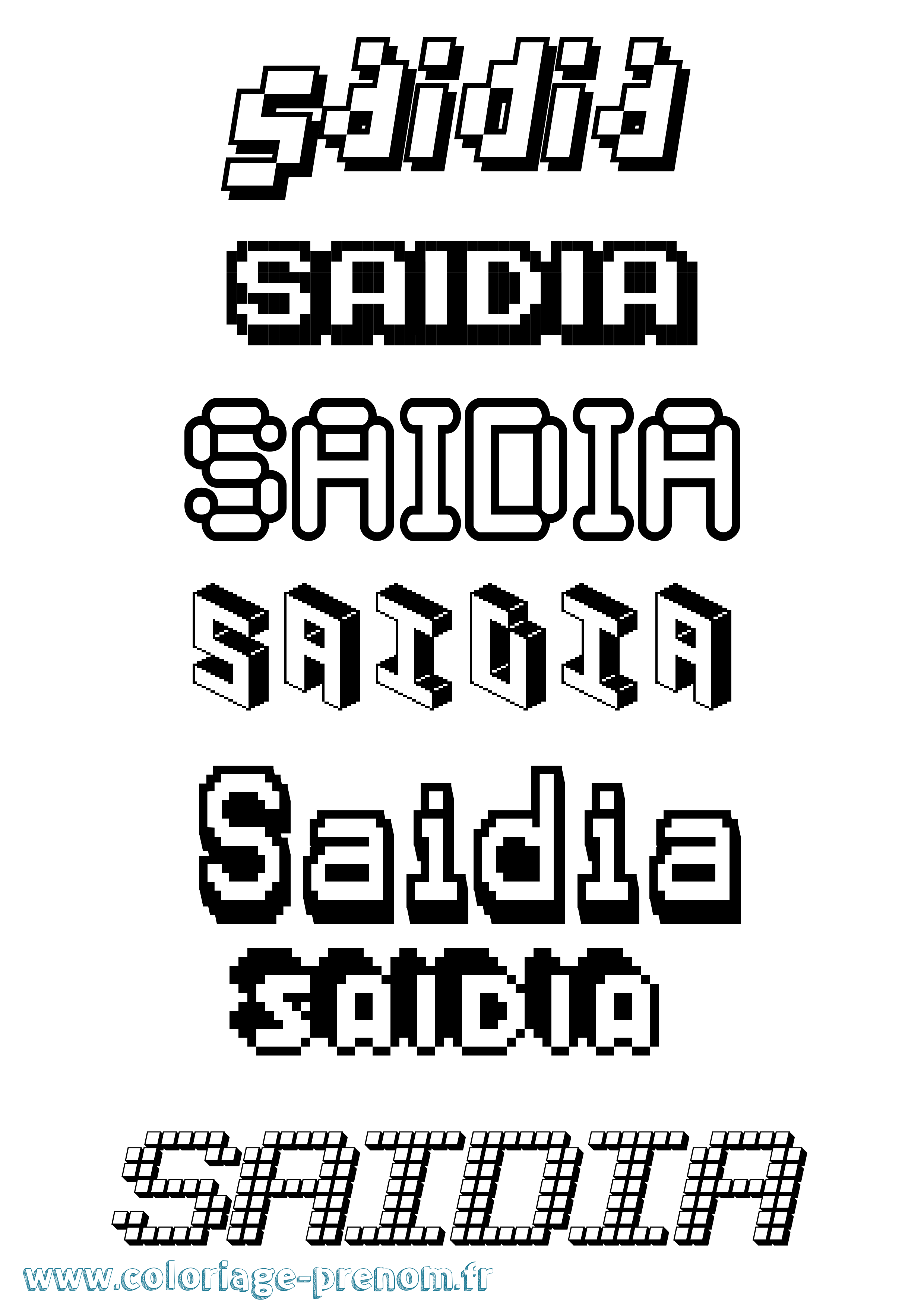 Coloriage Saidia Pixel Coloriage prénom Saidia Pixel