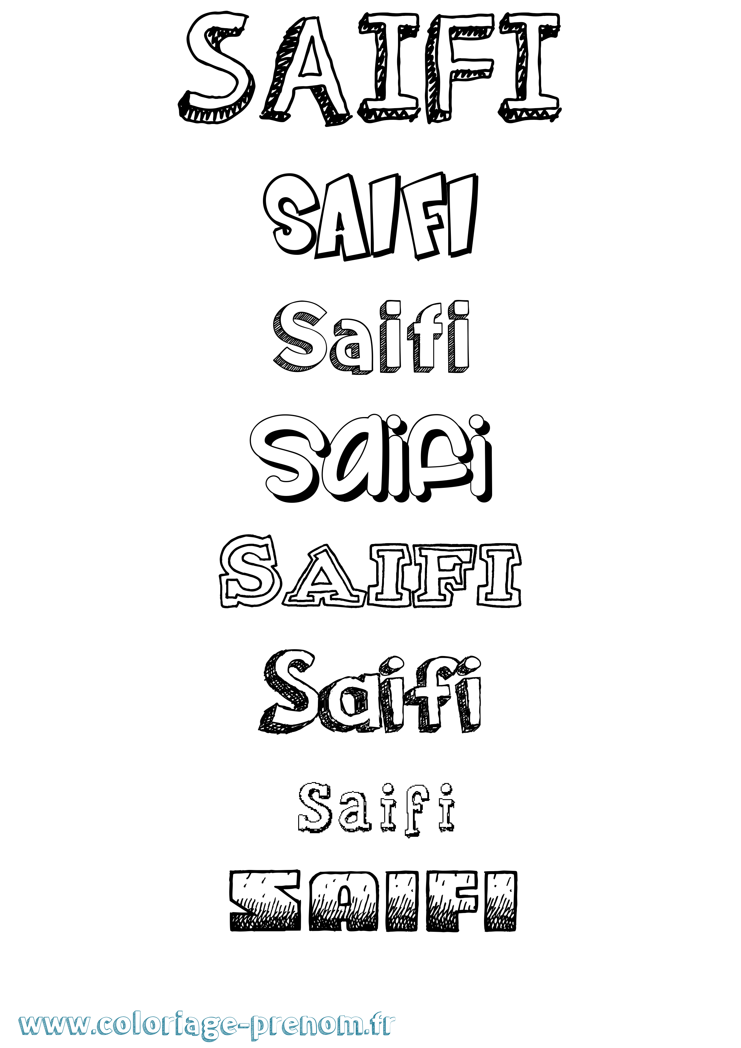 Coloriage Saifi Dessiné Coloriage prénom Saifi Dessiné