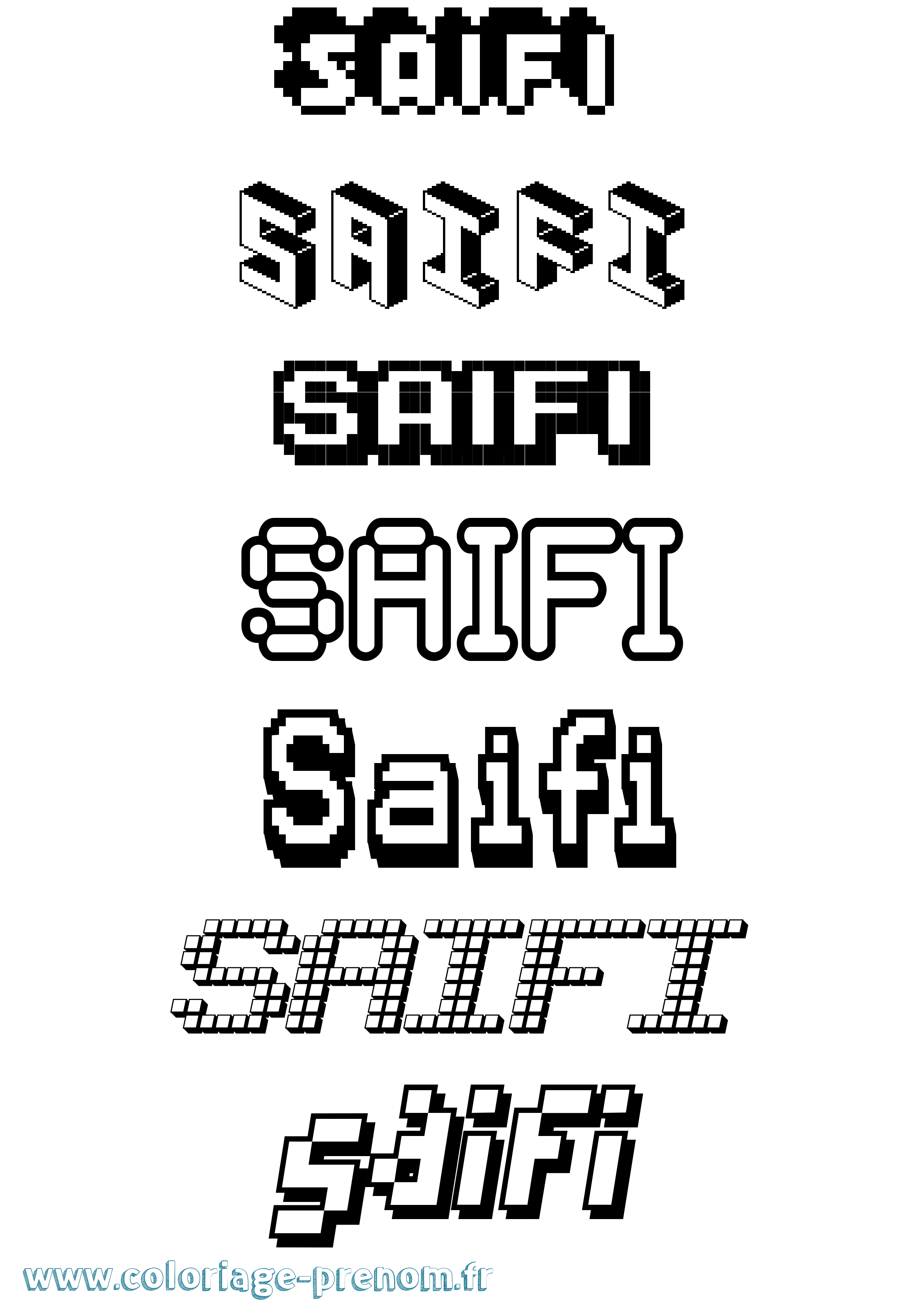 Coloriage Saifi Pixel Coloriage prénom Saifi Pixel