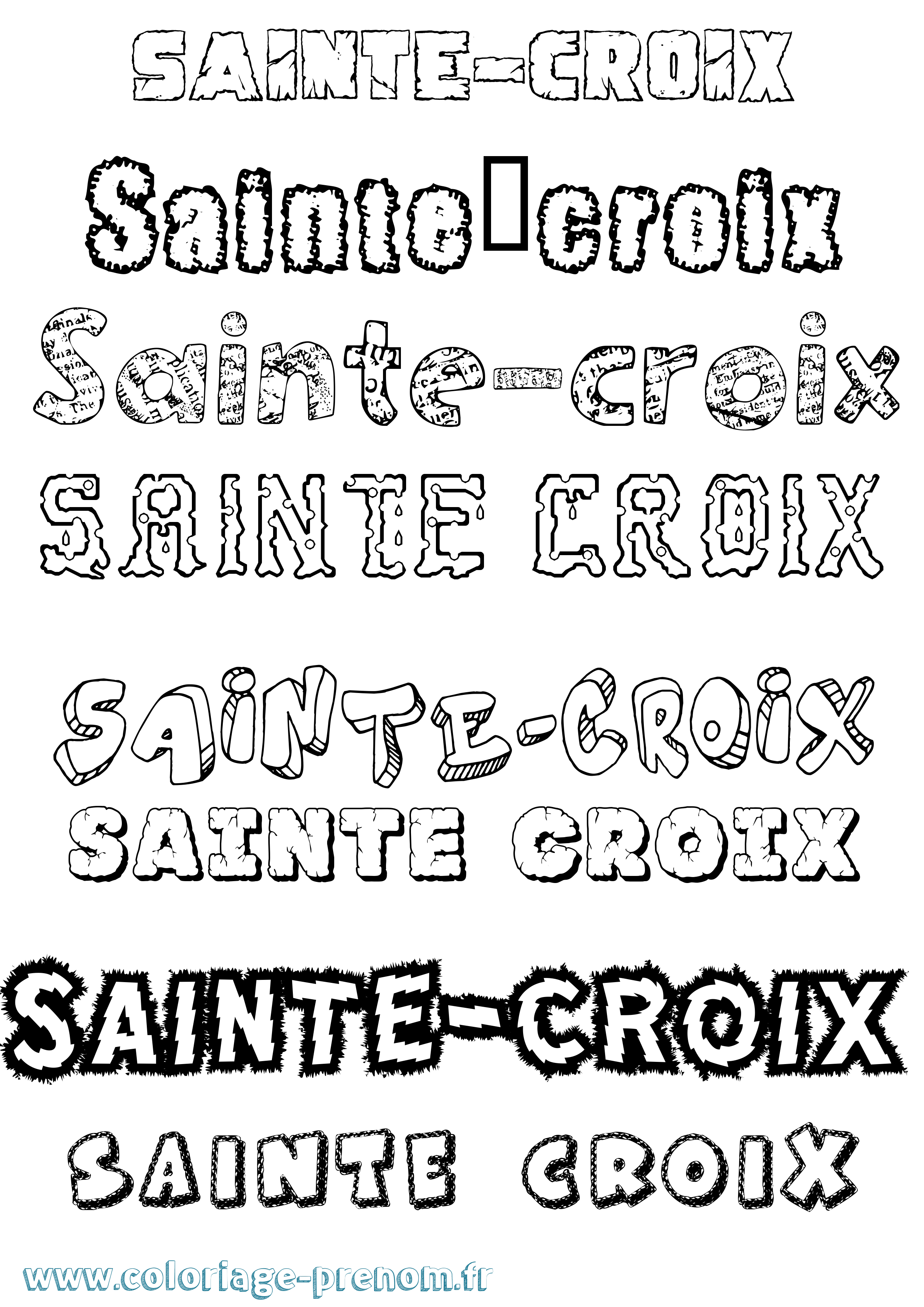 Coloriage Sainte-Croix Destructuré Coloriage prénom Sainte-Croix Destructuré