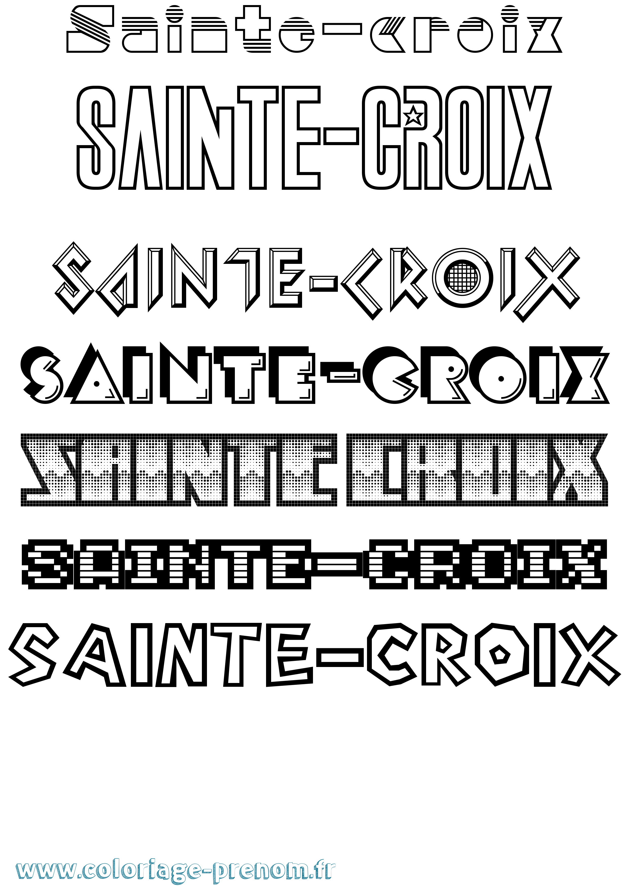Coloriage Sainte-Croix Jeux Vidéos Coloriage prénom Sainte-Croix Jeux Vidéos