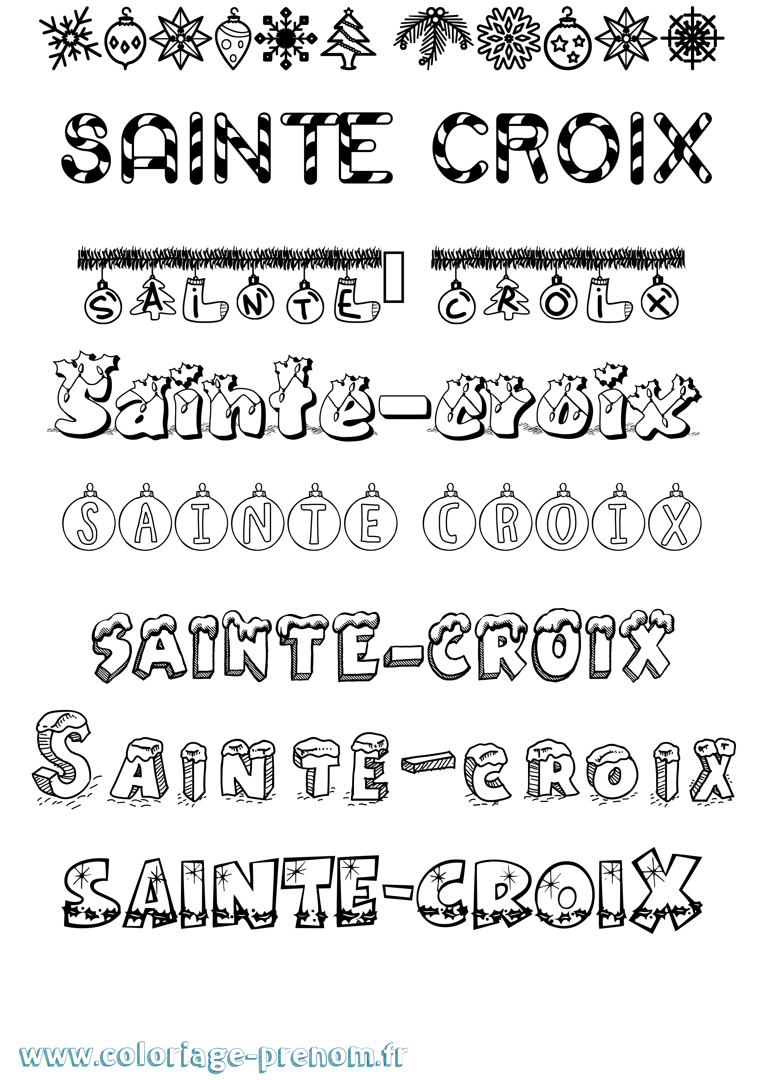 Coloriage Sainte-Croix Noël Coloriage prénom Sainte-Croix Noël