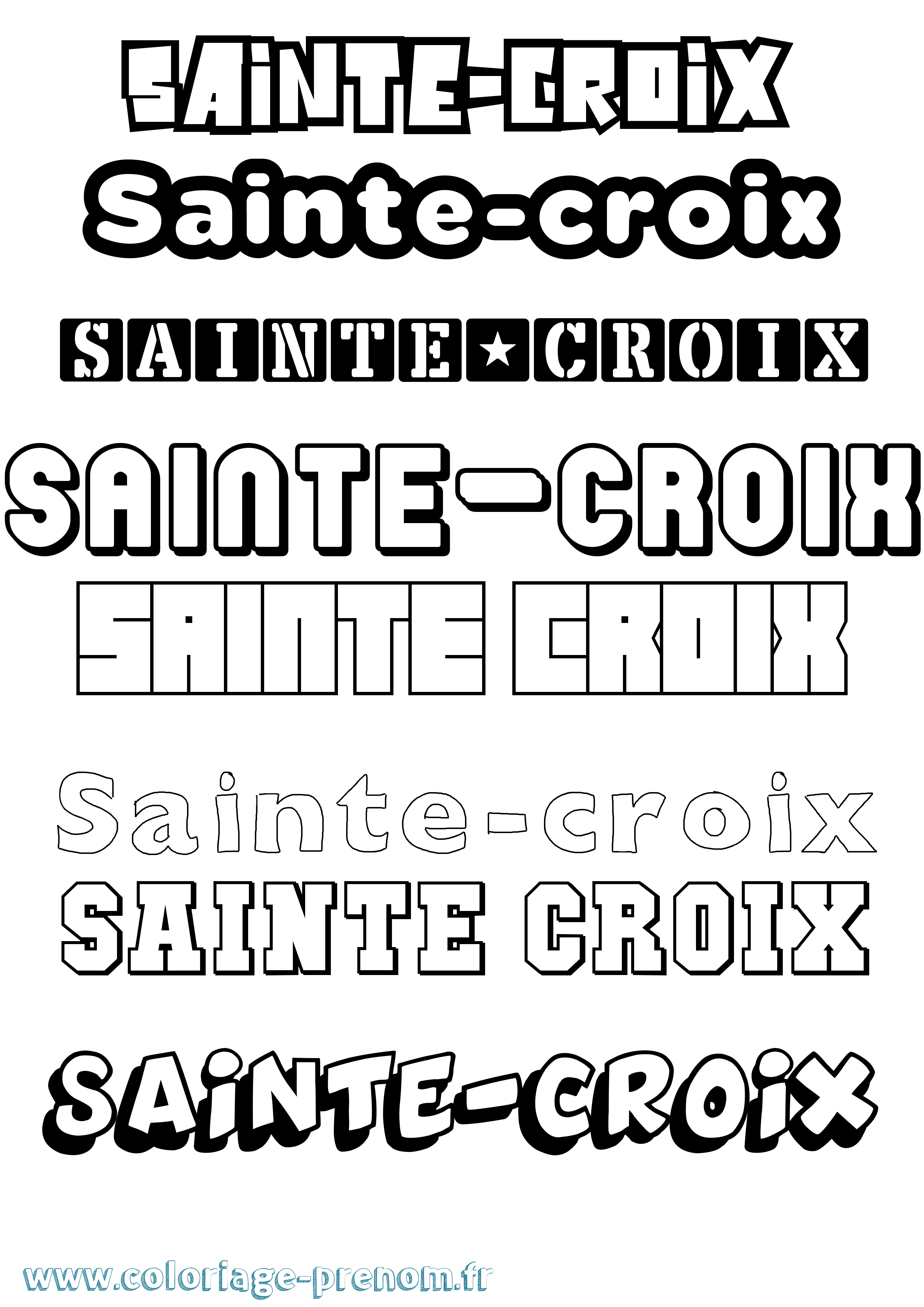 Coloriage Sainte-Croix Simple Coloriage prénom Sainte-Croix Simple