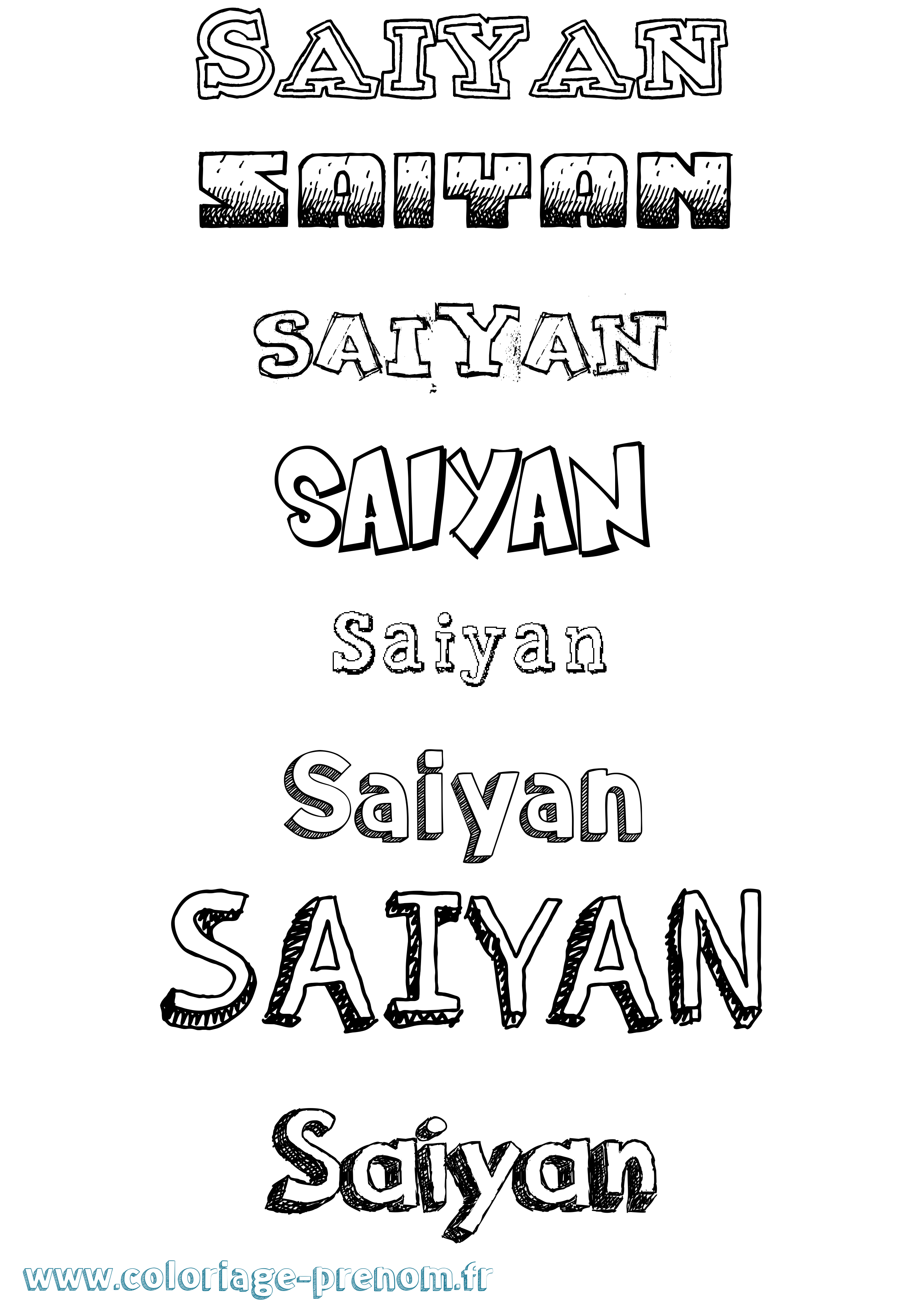 Coloriage Saiyan Dessiné Coloriage prénom Saiyan Dessiné
