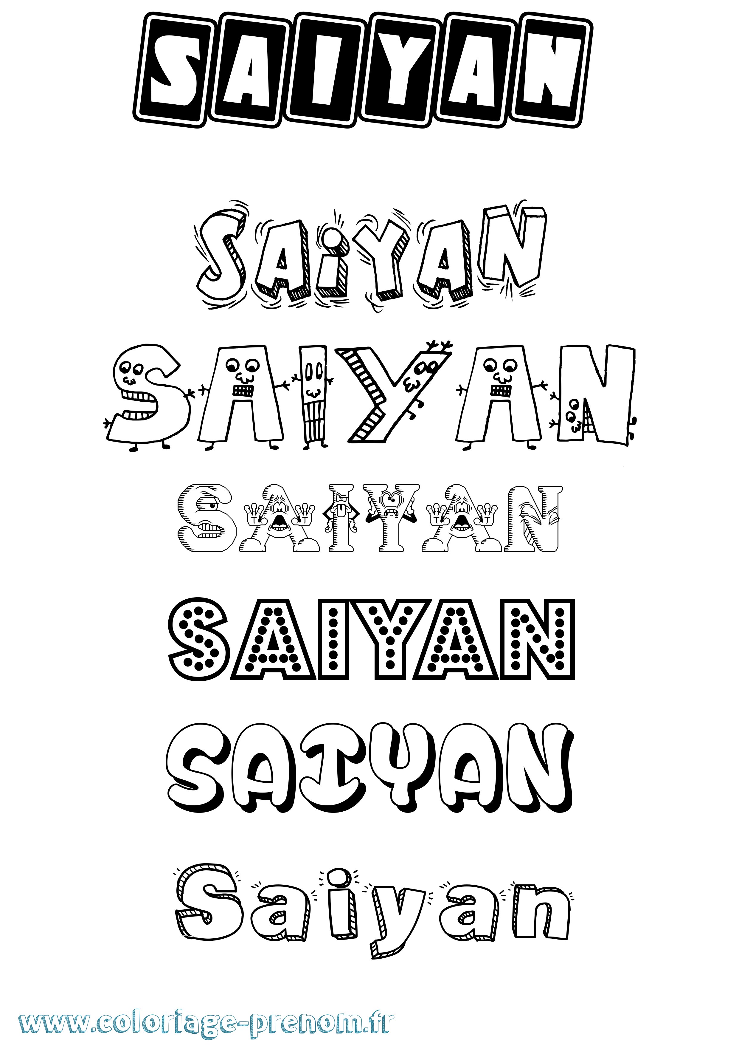 Coloriage Saiyan Fun Coloriage prénom Saiyan Fun