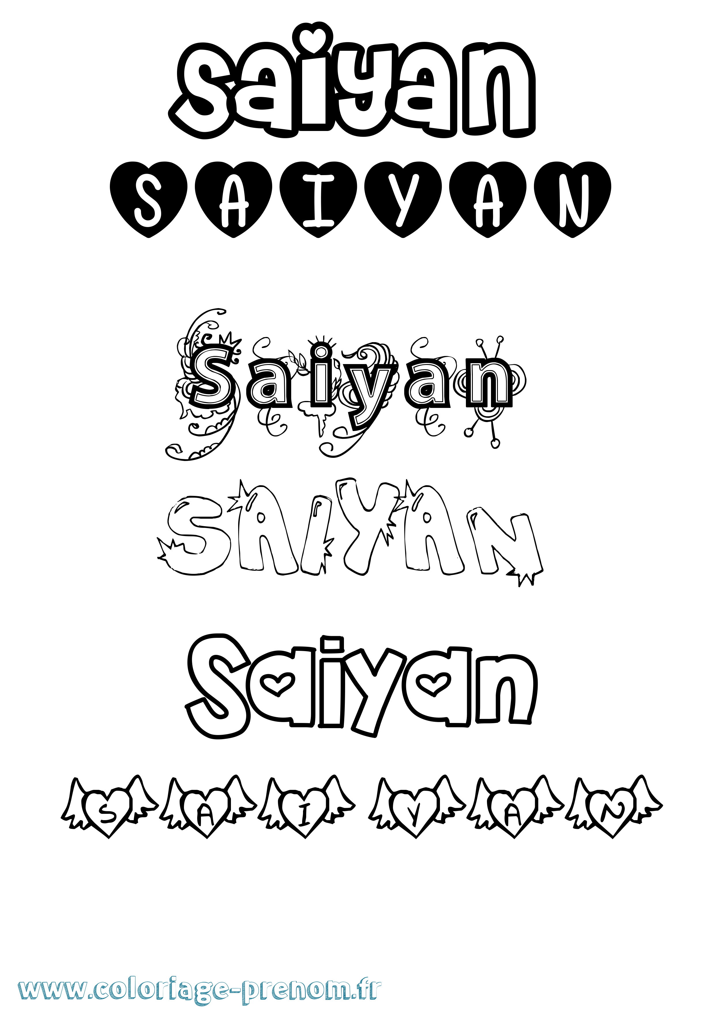 Coloriage Saiyan Girly Coloriage prénom Saiyan Girly