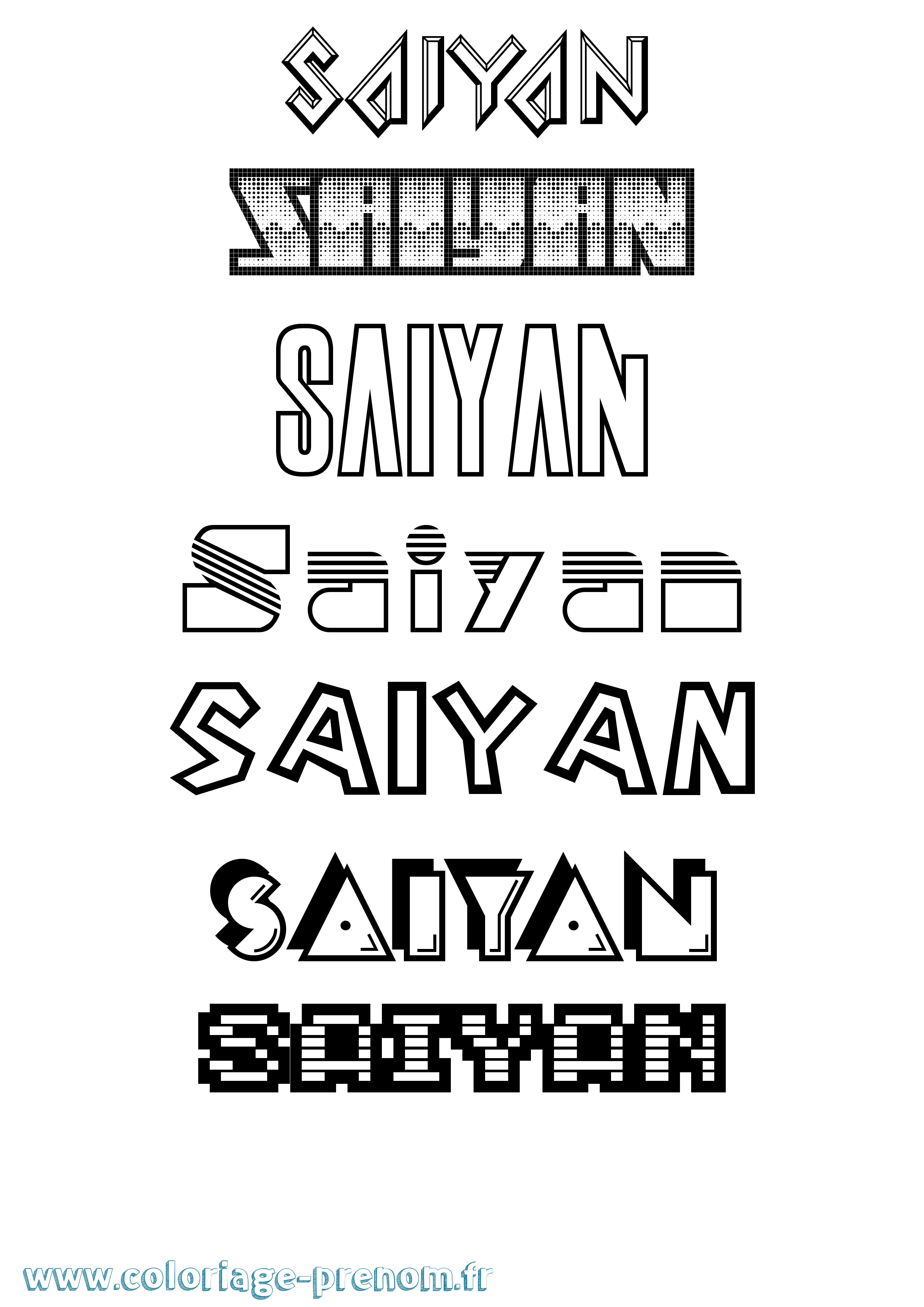 Coloriage Saiyan Jeux Vidéos Coloriage prénom Saiyan Jeux Vidéos