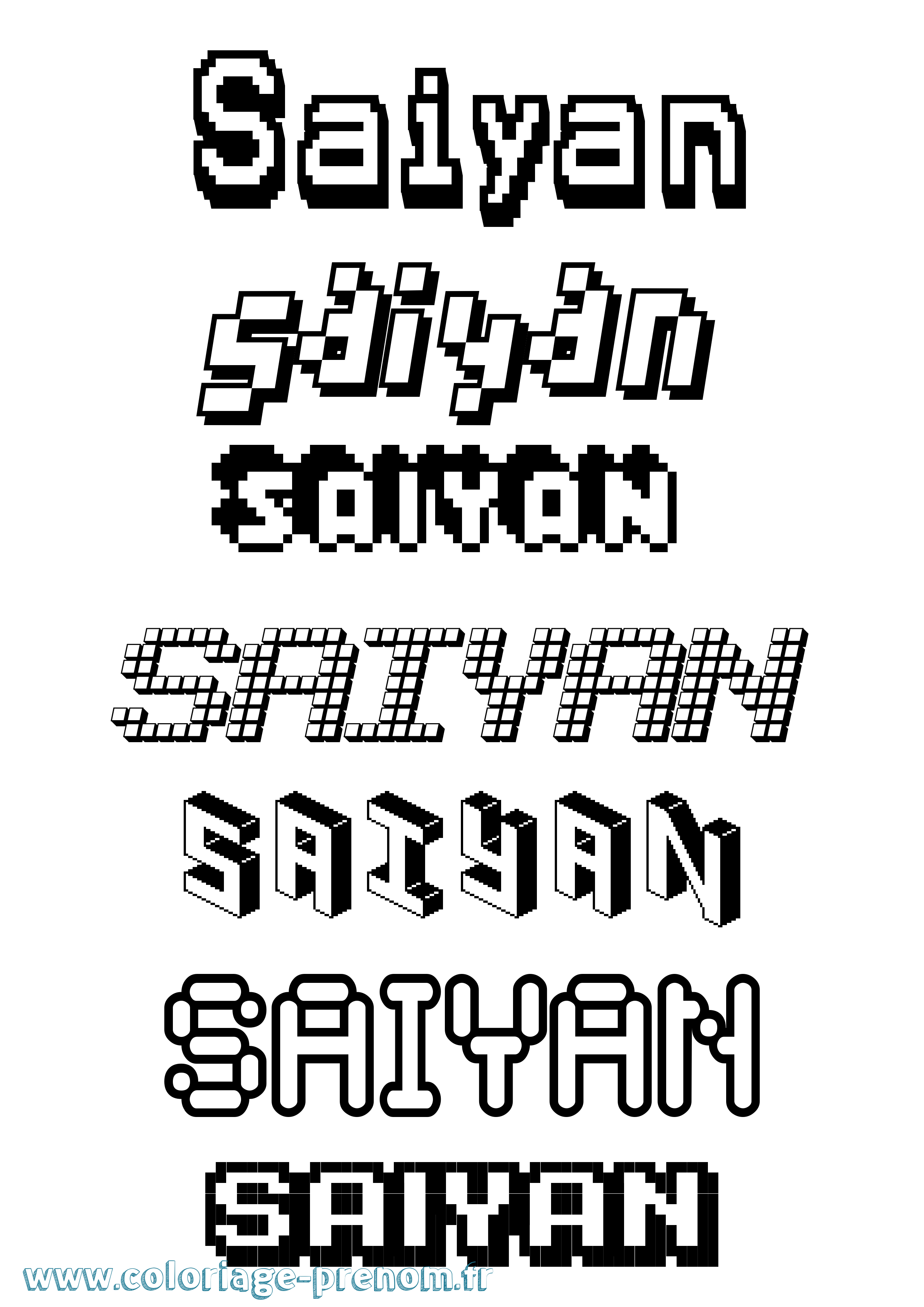 Coloriage Saiyan Pixel Coloriage prénom Saiyan Pixel