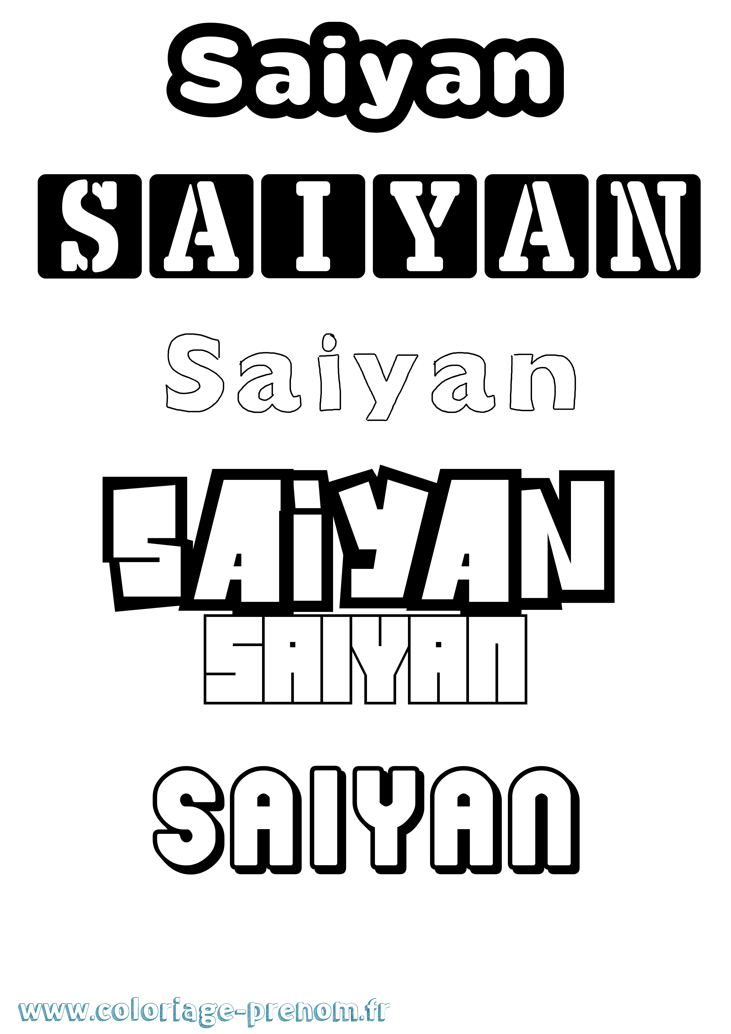 Coloriage Saiyan Simple Coloriage prénom Saiyan Simple