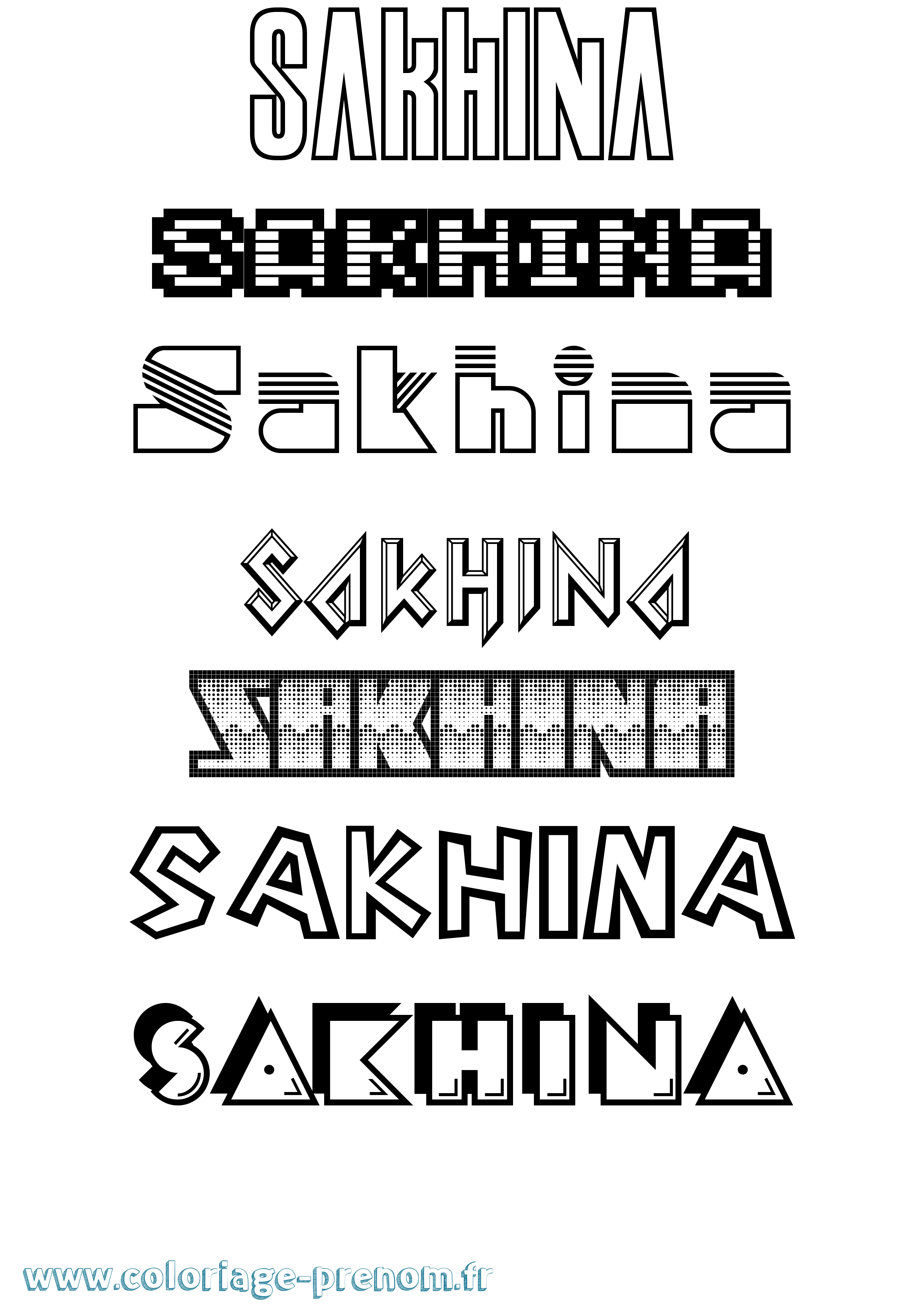 Coloriage Sakhina Jeux Vidéos Coloriage prénom Sakhina Jeux Vidéos
