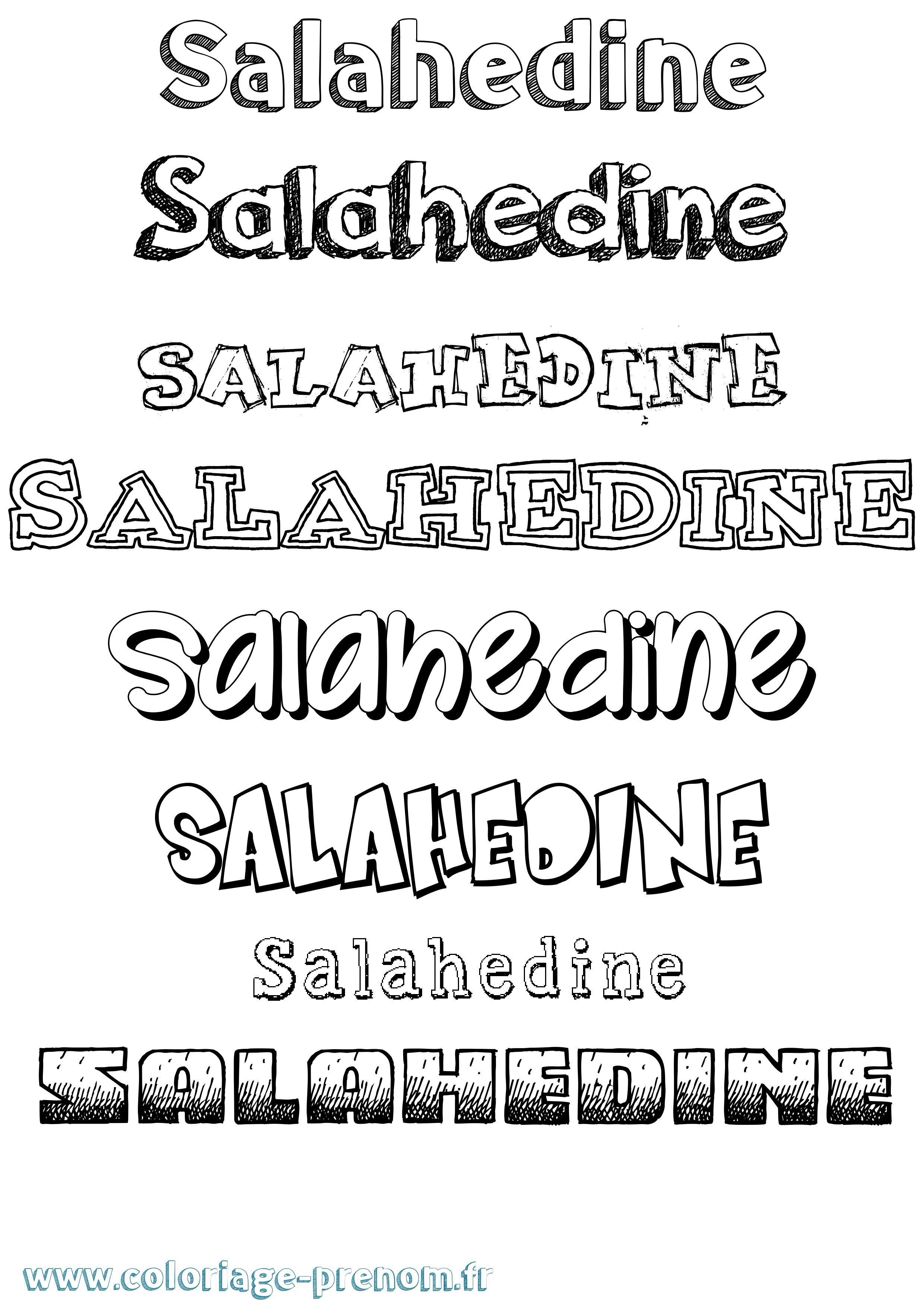 Coloriage Salahedine Dessiné Coloriage prénom Salahedine Dessiné