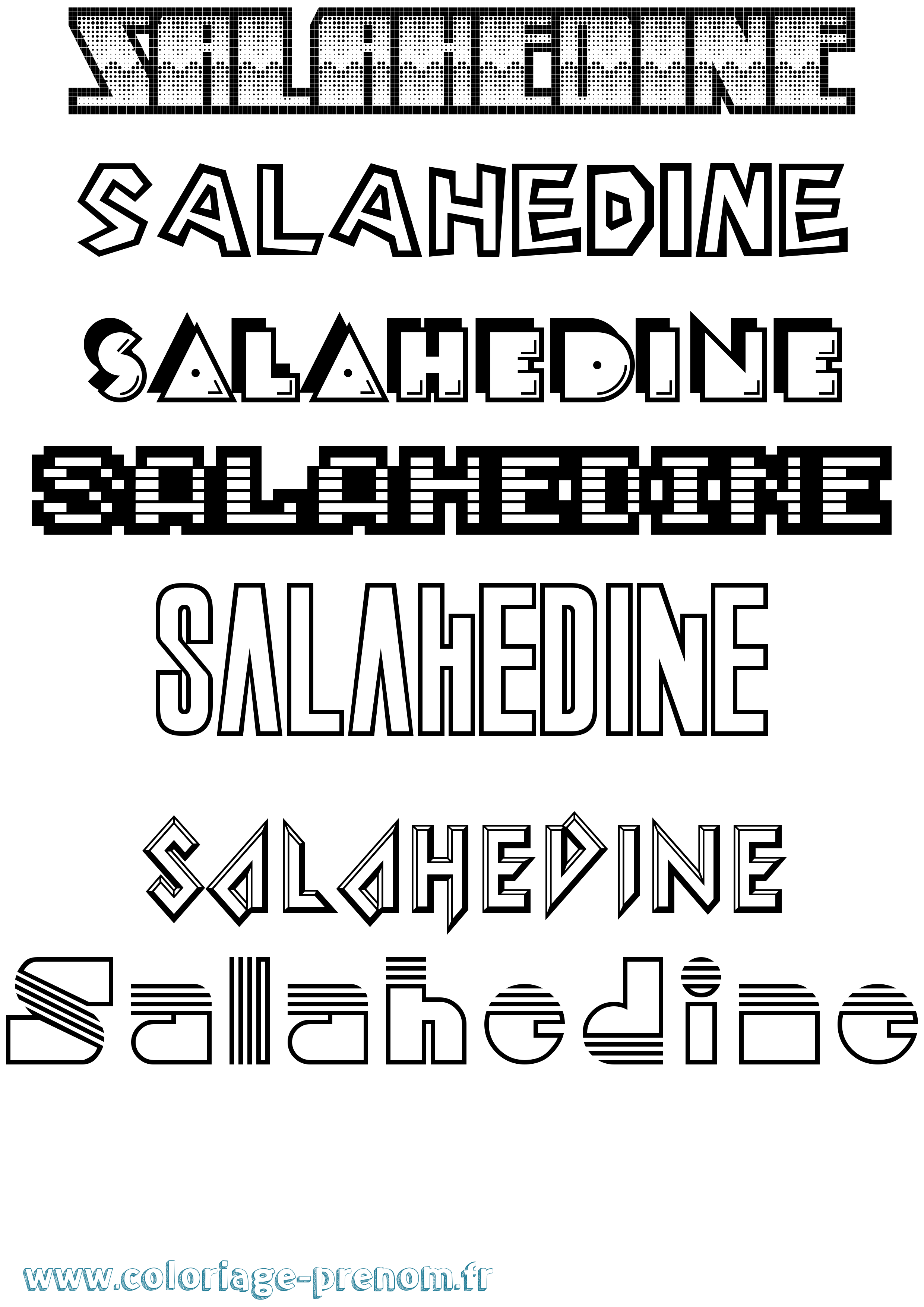 Coloriage Salahedine Jeux Vidéos Coloriage prénom Salahedine Jeux Vidéos
