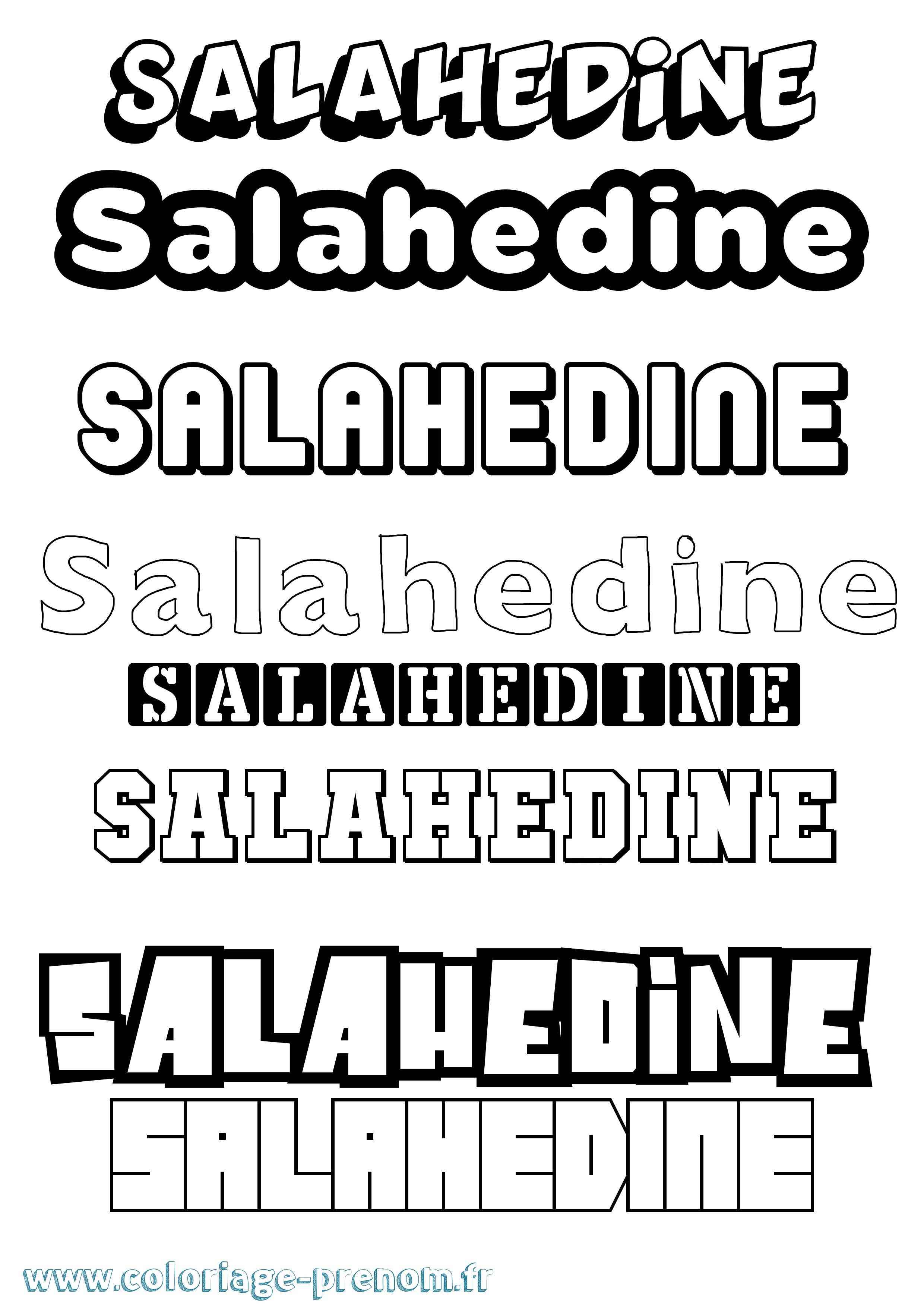 Coloriage Salahedine Simple Coloriage prénom Salahedine Simple