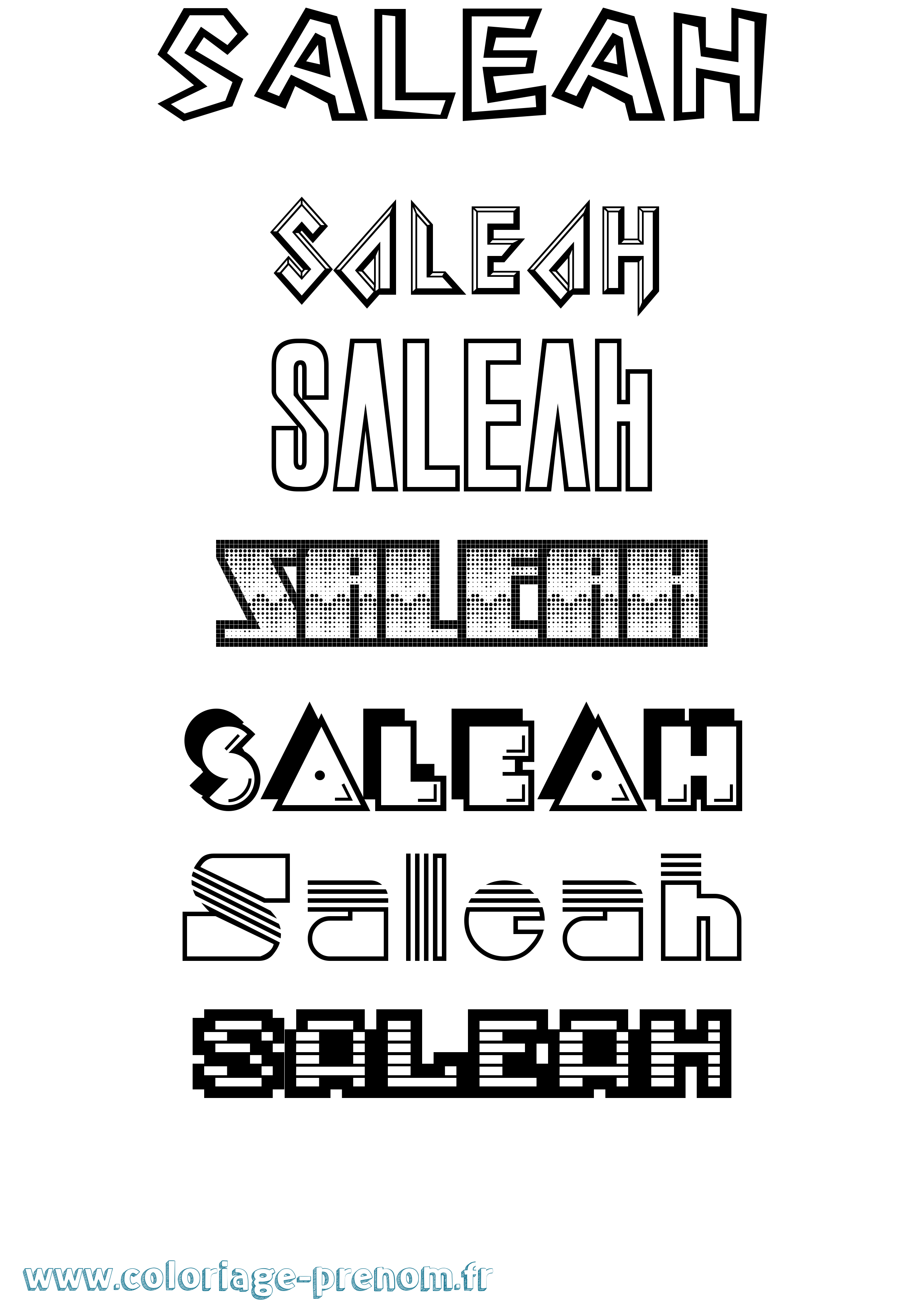 Coloriage Saleah Jeux Vidéos Coloriage prénom Saleah Jeux Vidéos