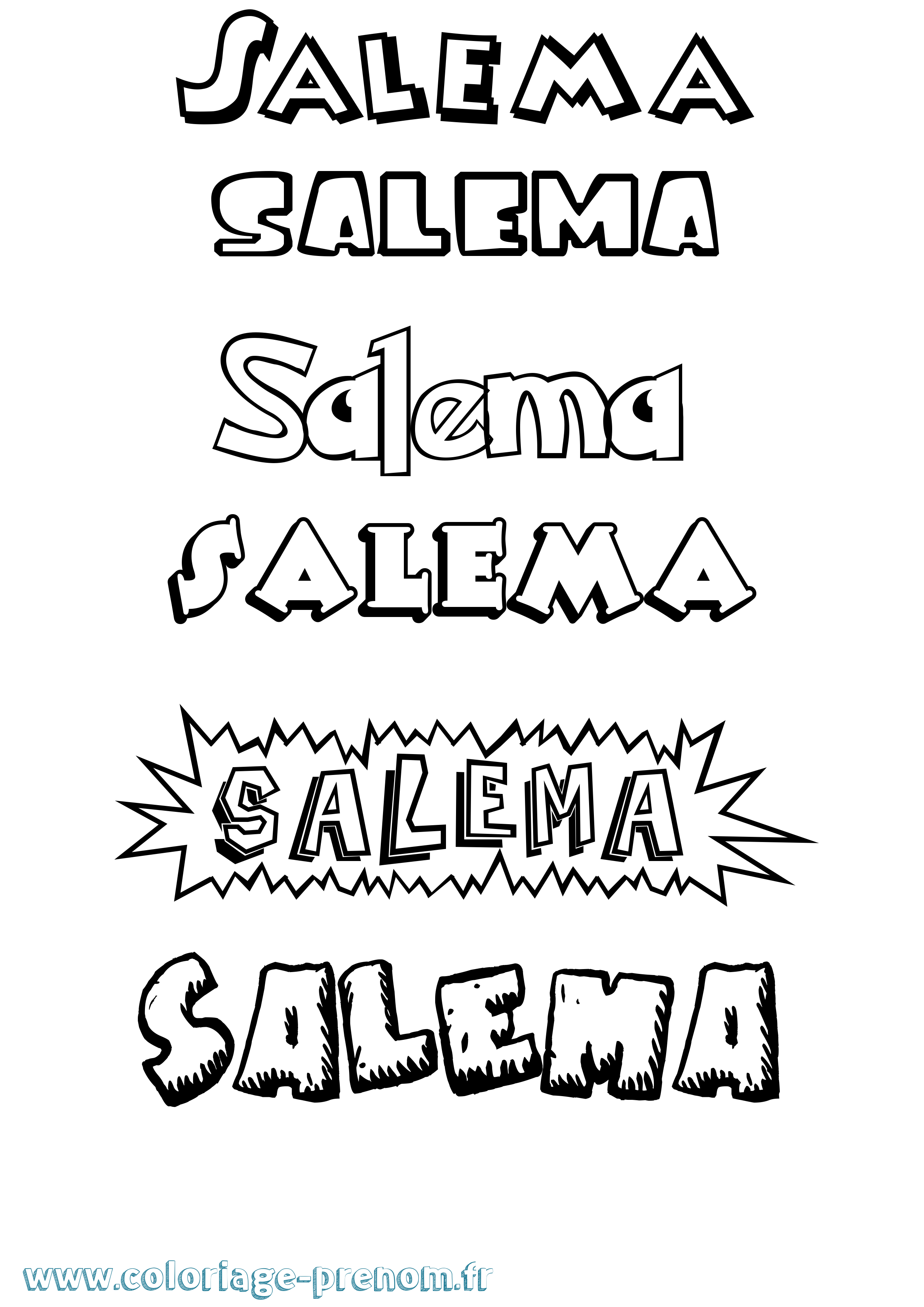 Coloriage Salema Dessin Animé Coloriage prénom Salema Dessin Animé