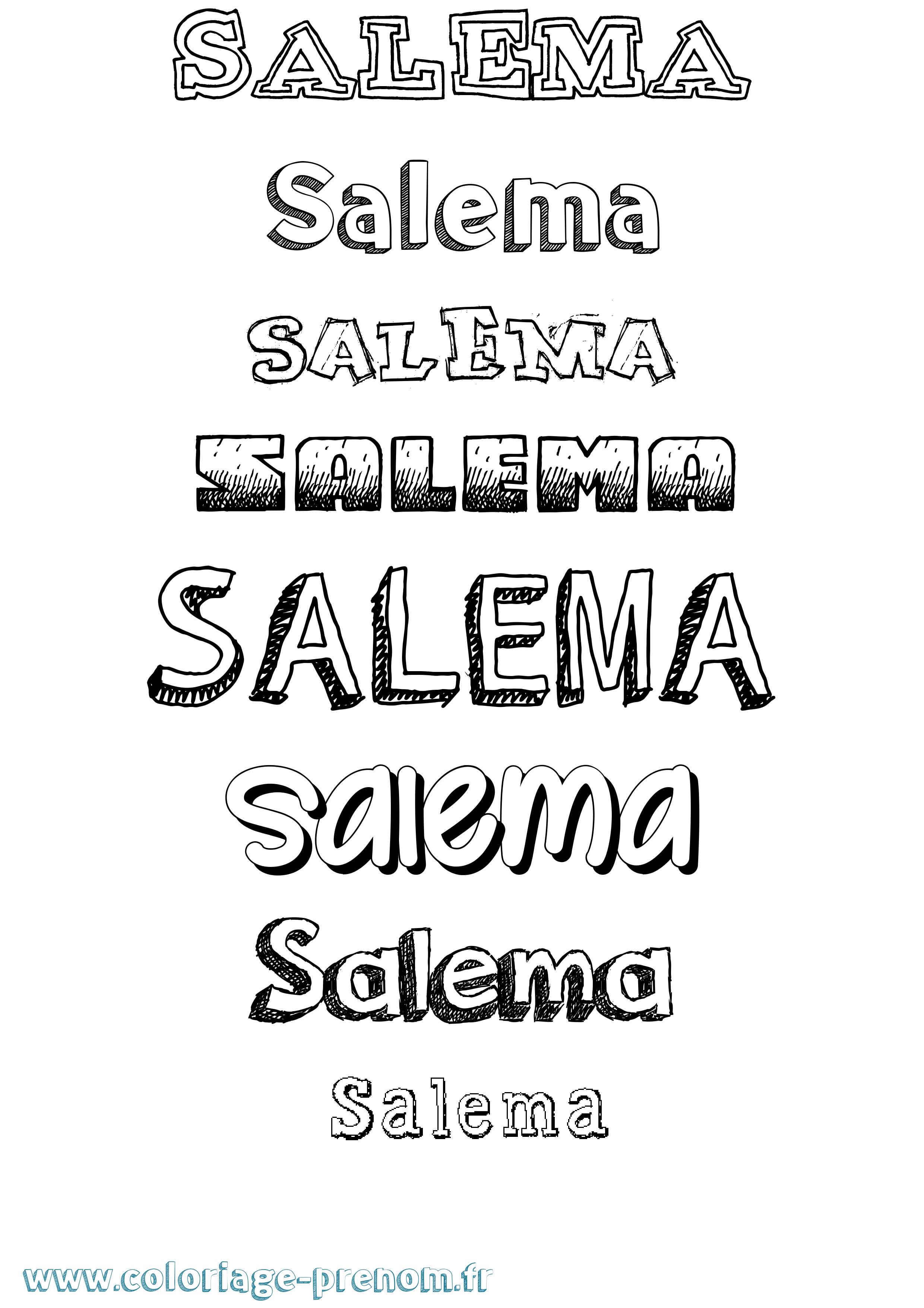 Coloriage Salema Dessiné Coloriage prénom Salema Dessiné