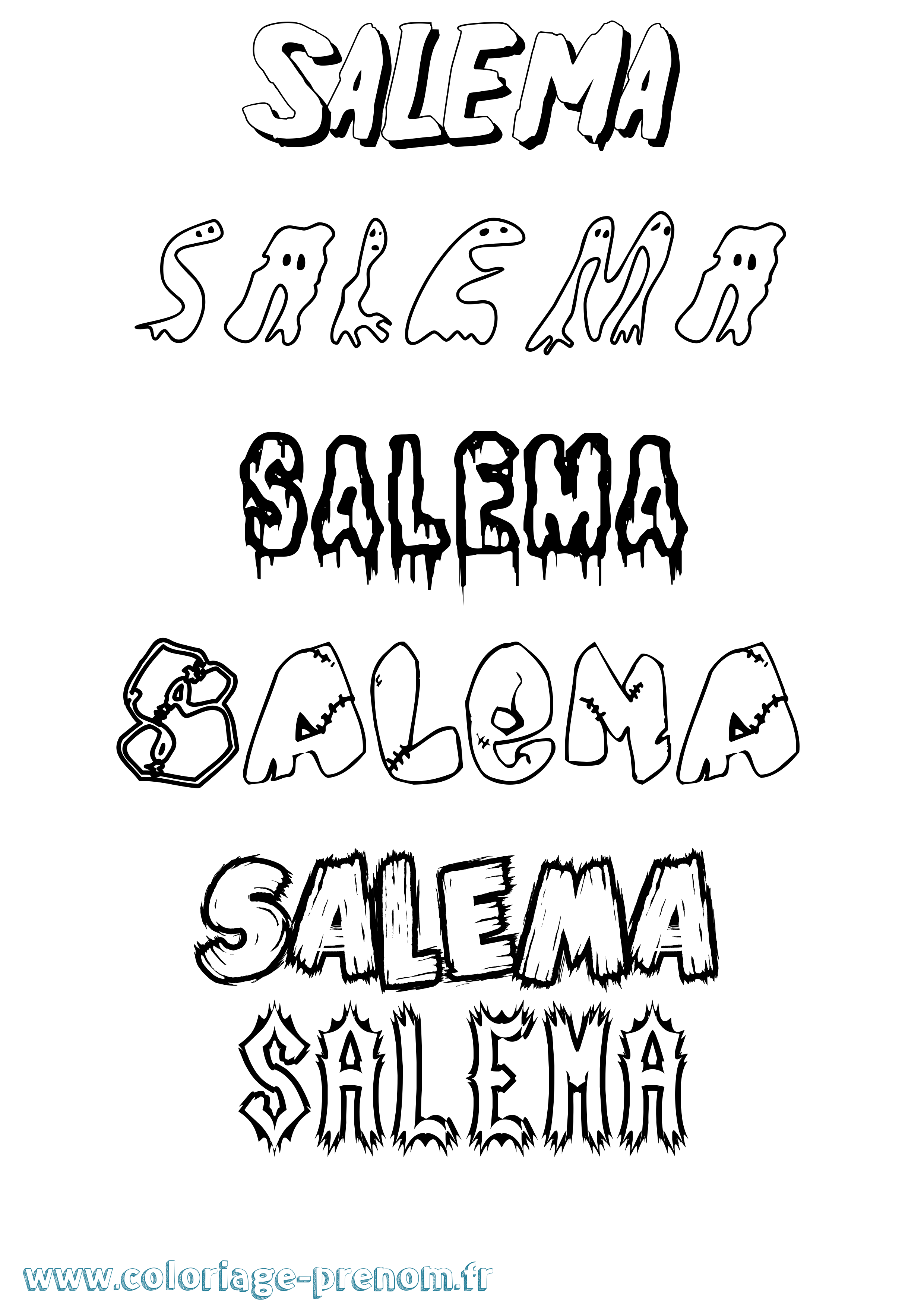 Coloriage Salema Frisson Coloriage prénom Salema Frisson