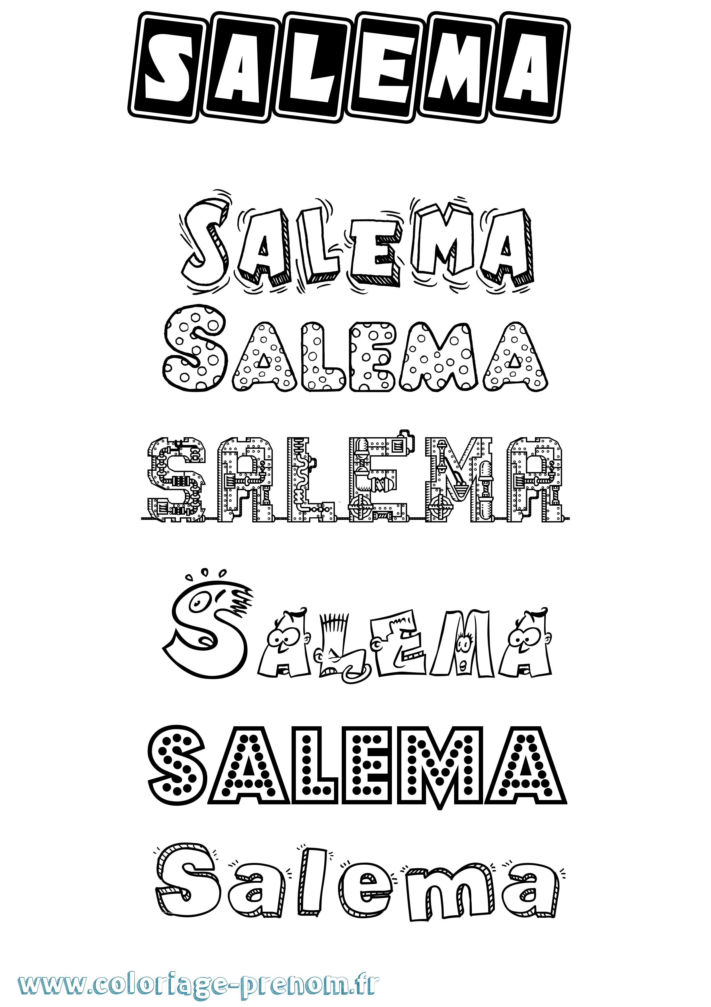 Coloriage Salema Fun Coloriage prénom Salema Fun
