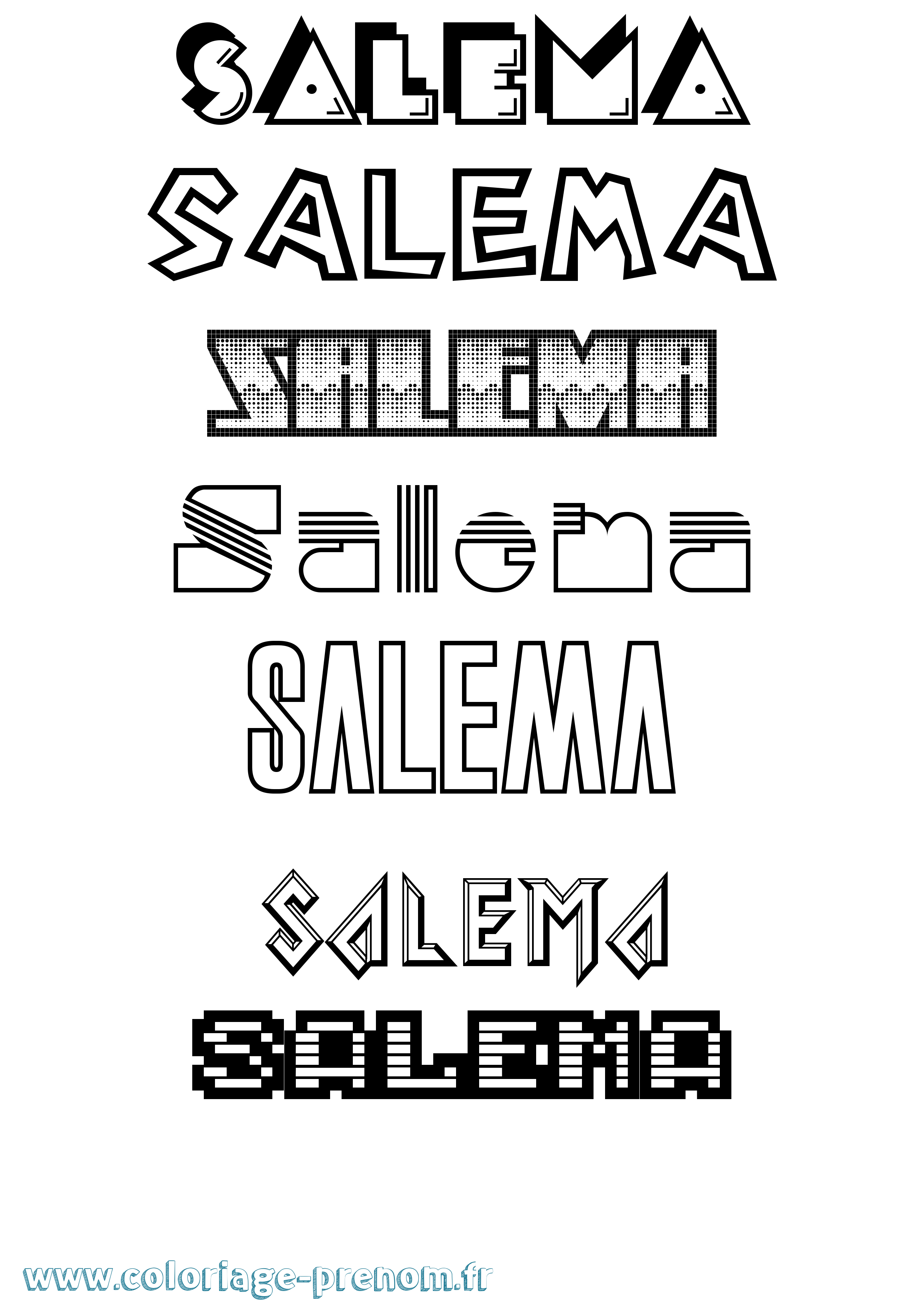 Coloriage Salema Jeux Vidéos Coloriage prénom Salema Jeux Vidéos