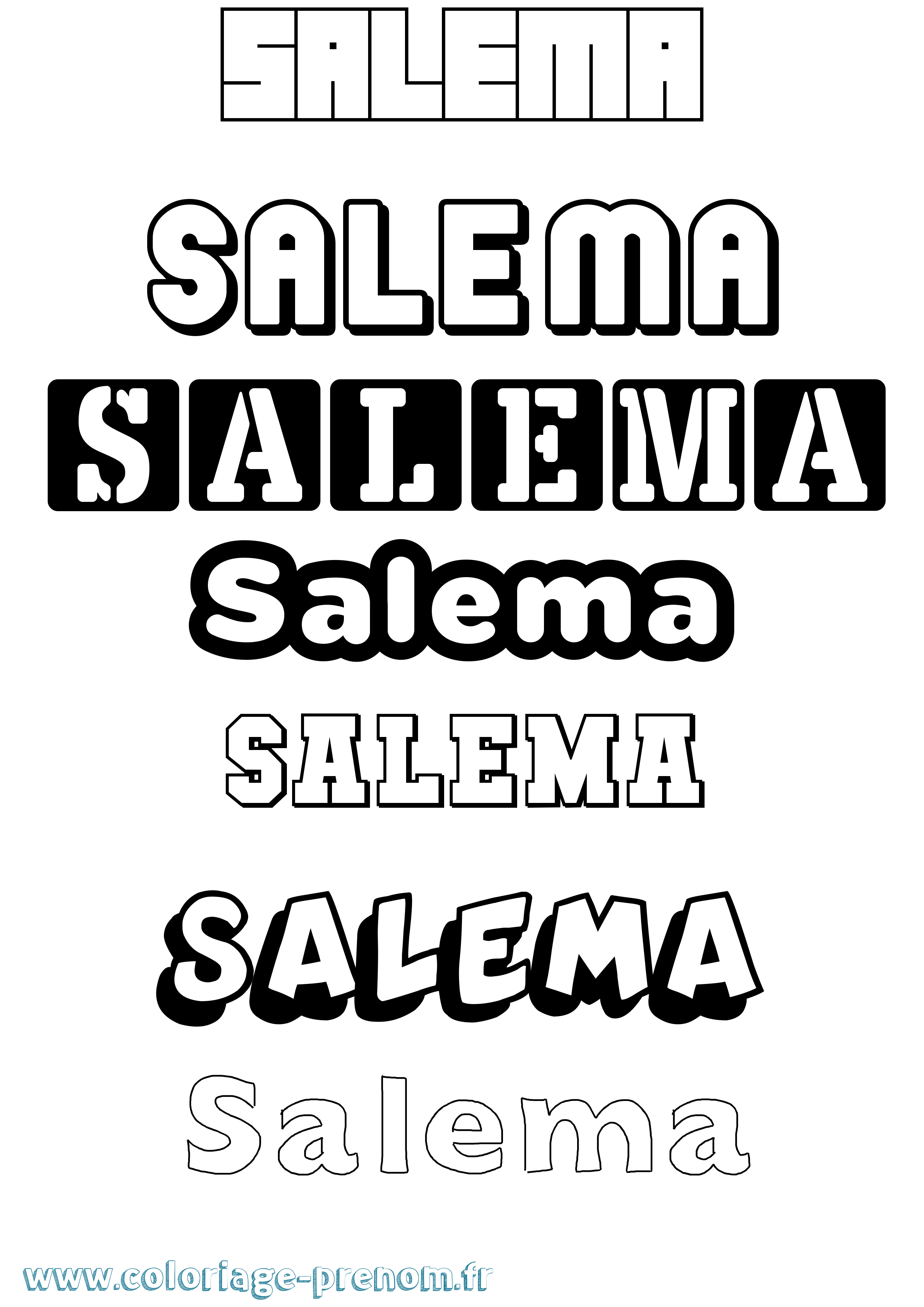 Coloriage Salema Simple Coloriage prénom Salema Simple