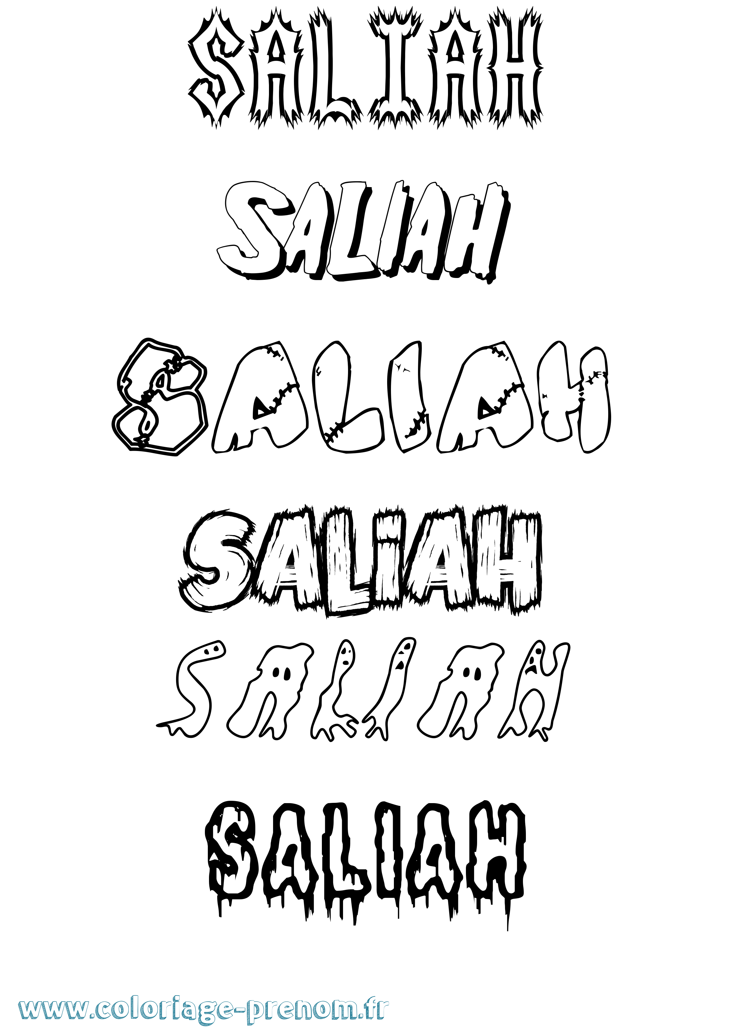 Coloriage Saliah Frisson Coloriage prénom Saliah Frisson