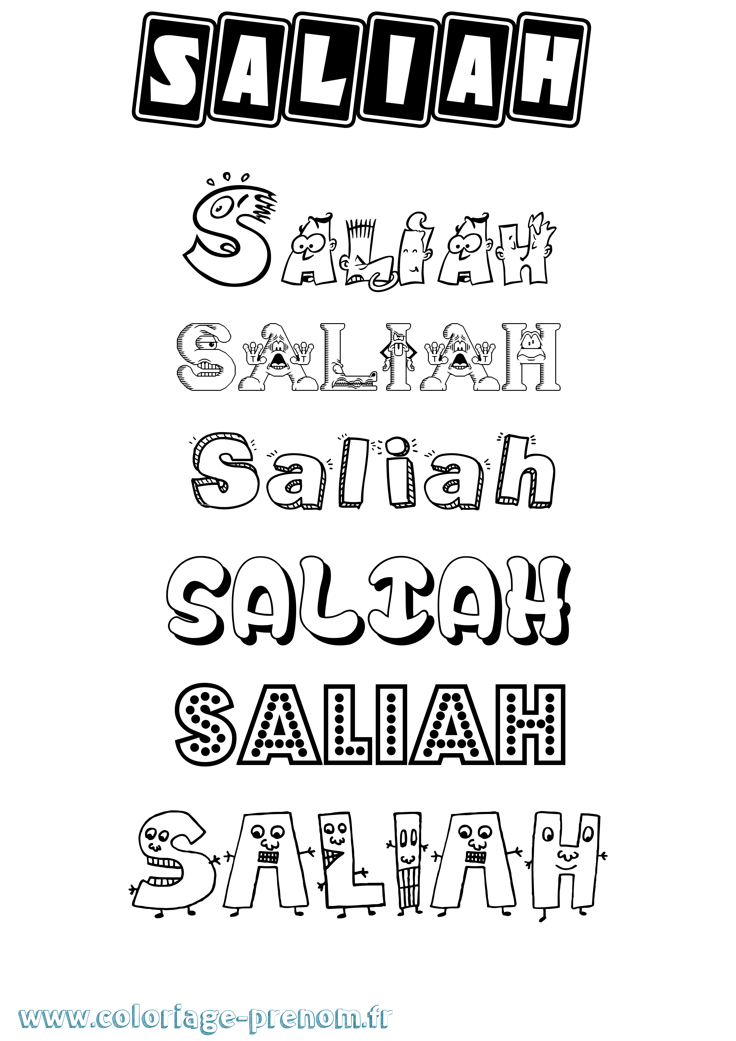 Coloriage Saliah Fun Coloriage prénom Saliah Fun