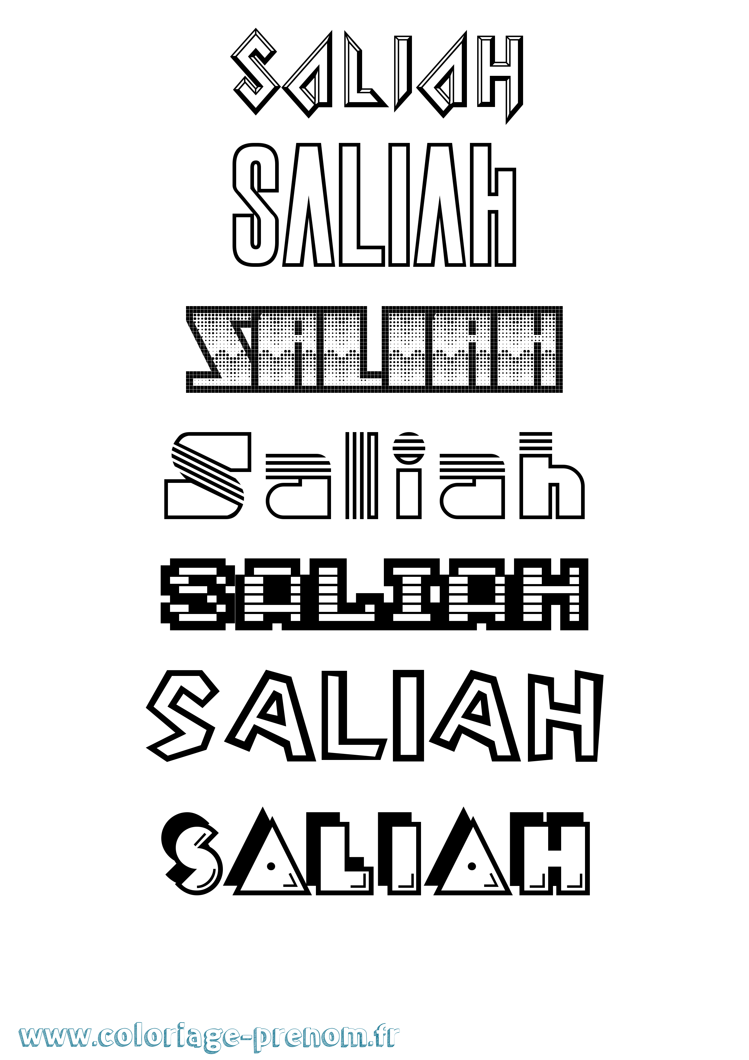 Coloriage Saliah Jeux Vidéos Coloriage prénom Saliah Jeux Vidéos
