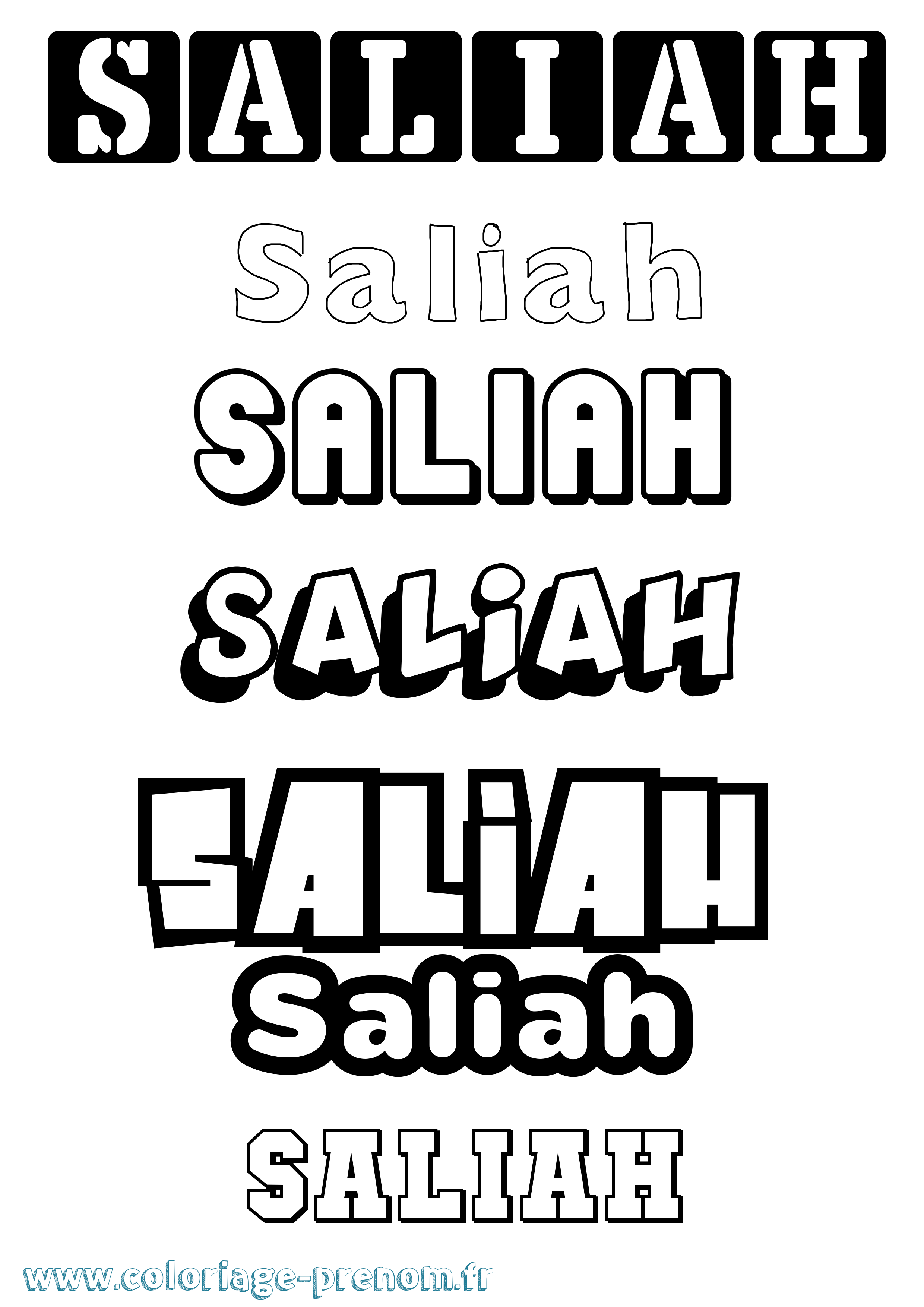 Coloriage Saliah Simple Coloriage prénom Saliah Simple