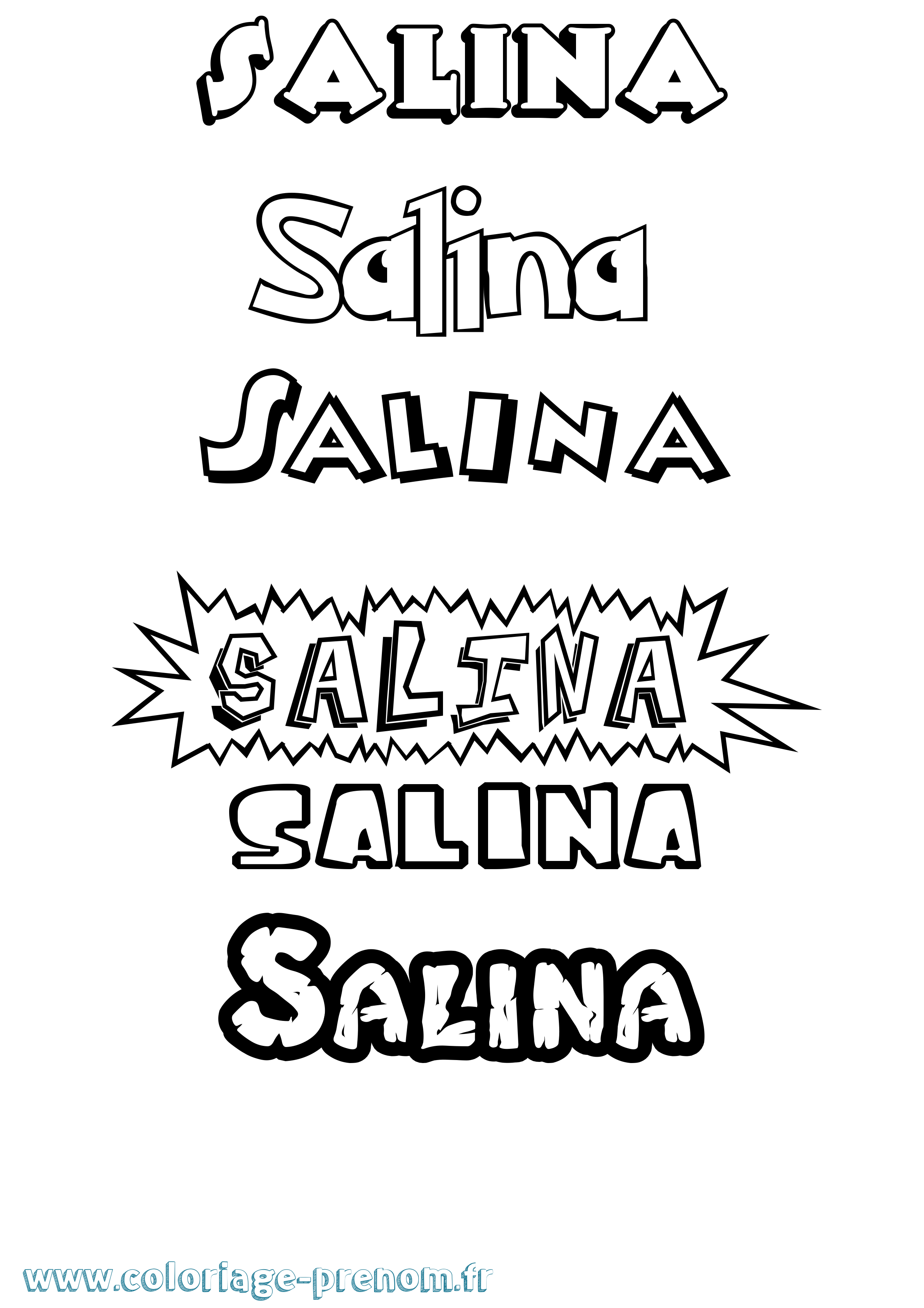 Coloriage Salina Dessin Animé Coloriage prénom Salina Dessin Animé