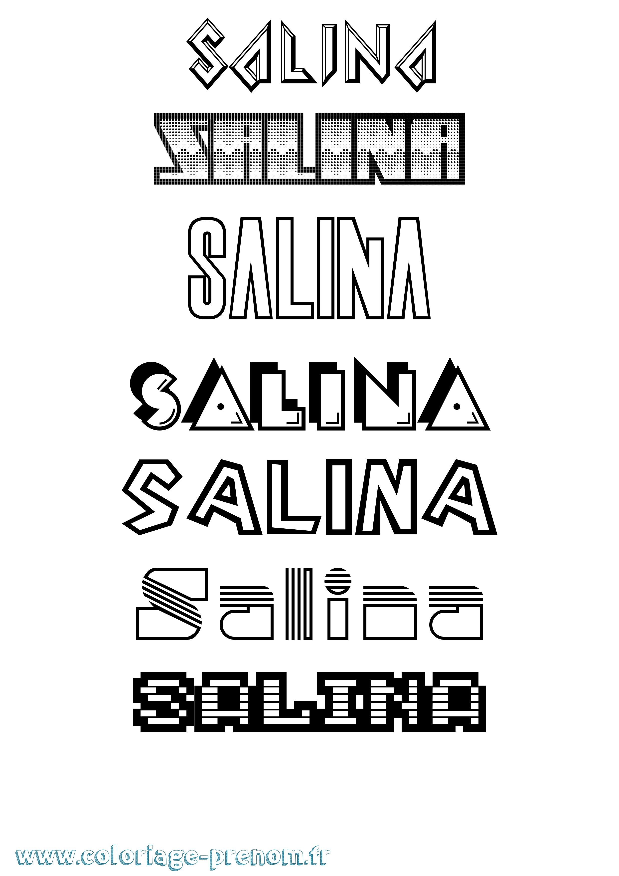 Coloriage Salina Jeux Vidéos Coloriage prénom Salina Jeux Vidéos