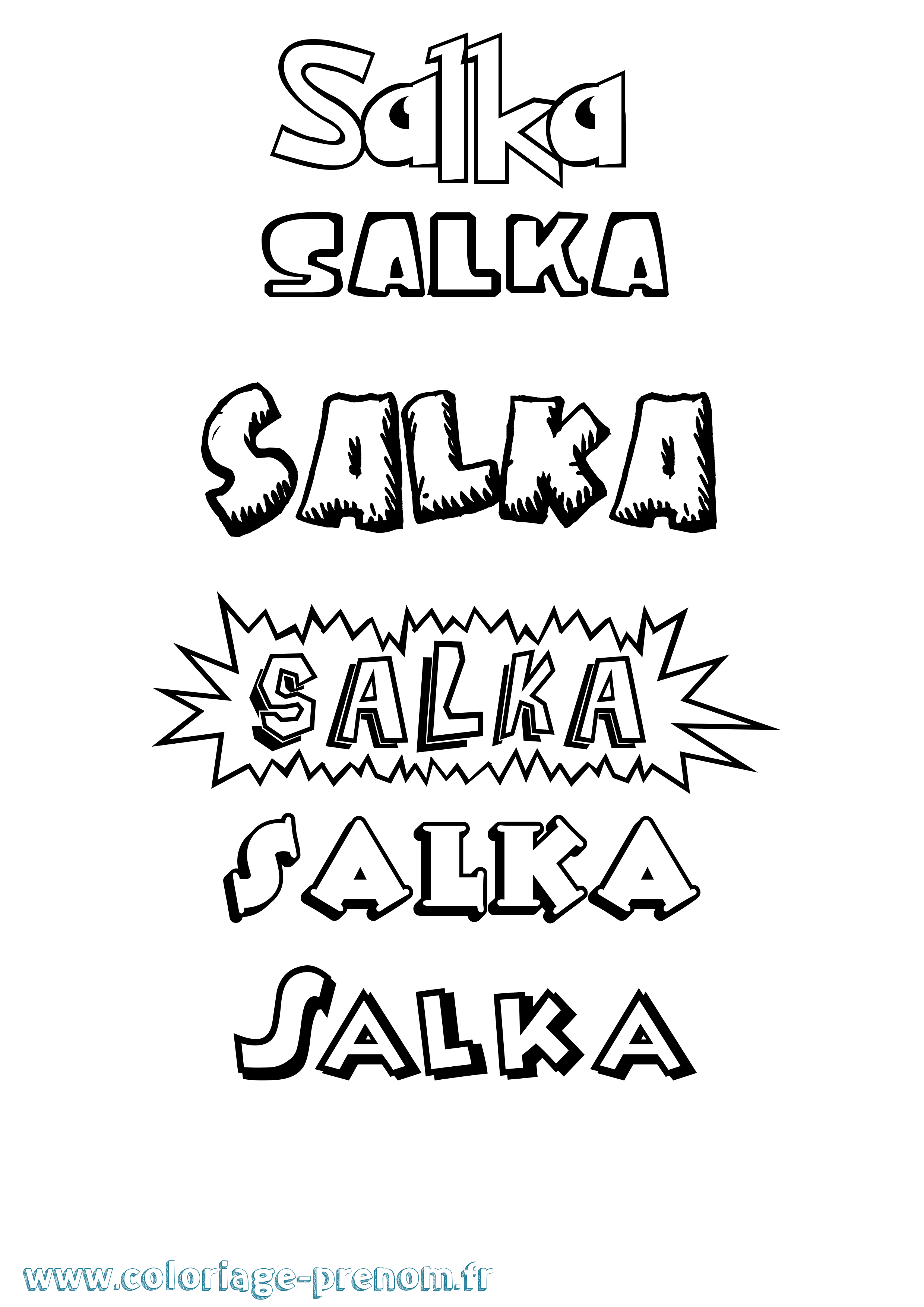Coloriage Salka Dessin Animé Coloriage prénom Salka Dessin Animé