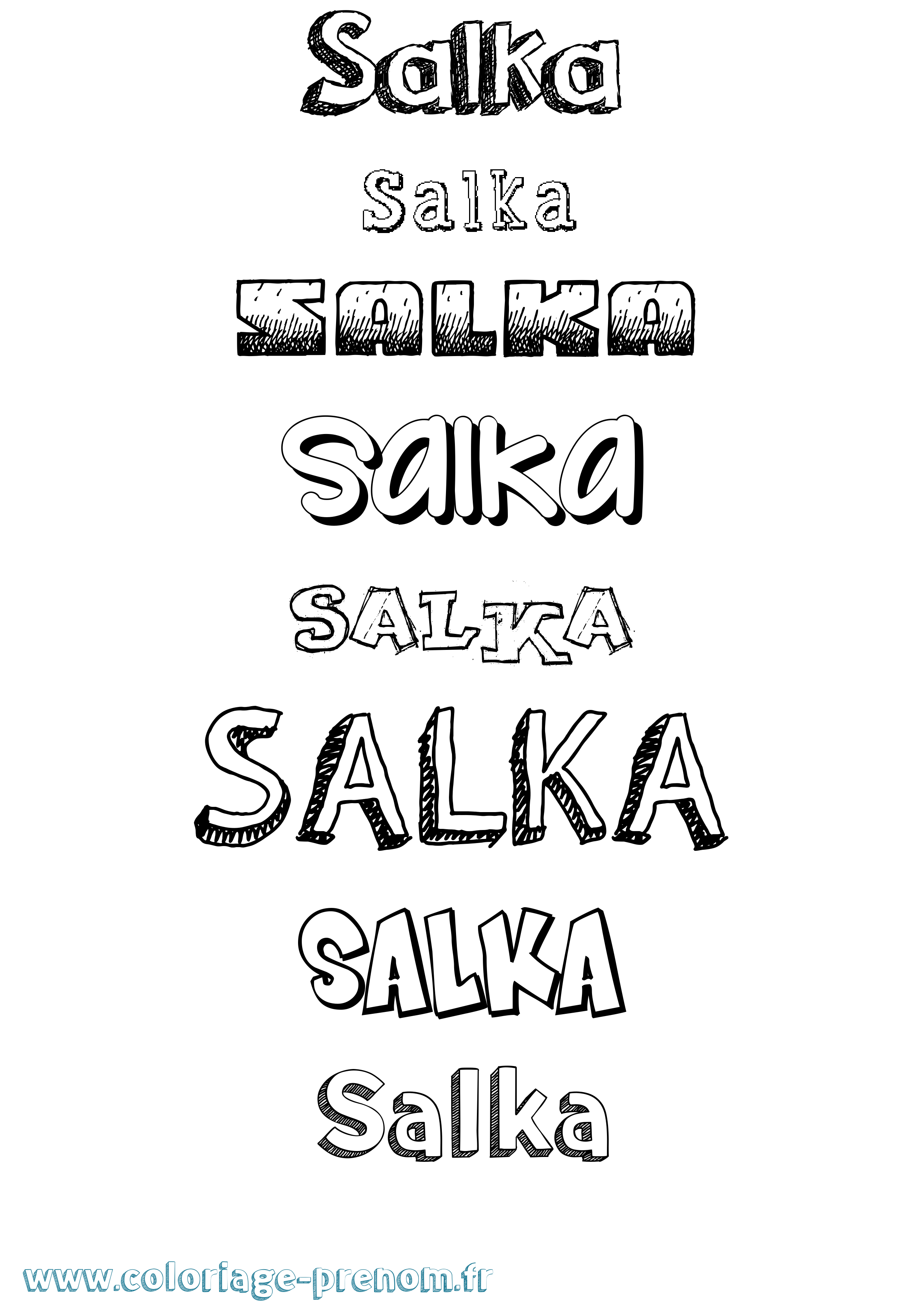 Coloriage Salka Dessiné Coloriage prénom Salka Dessiné