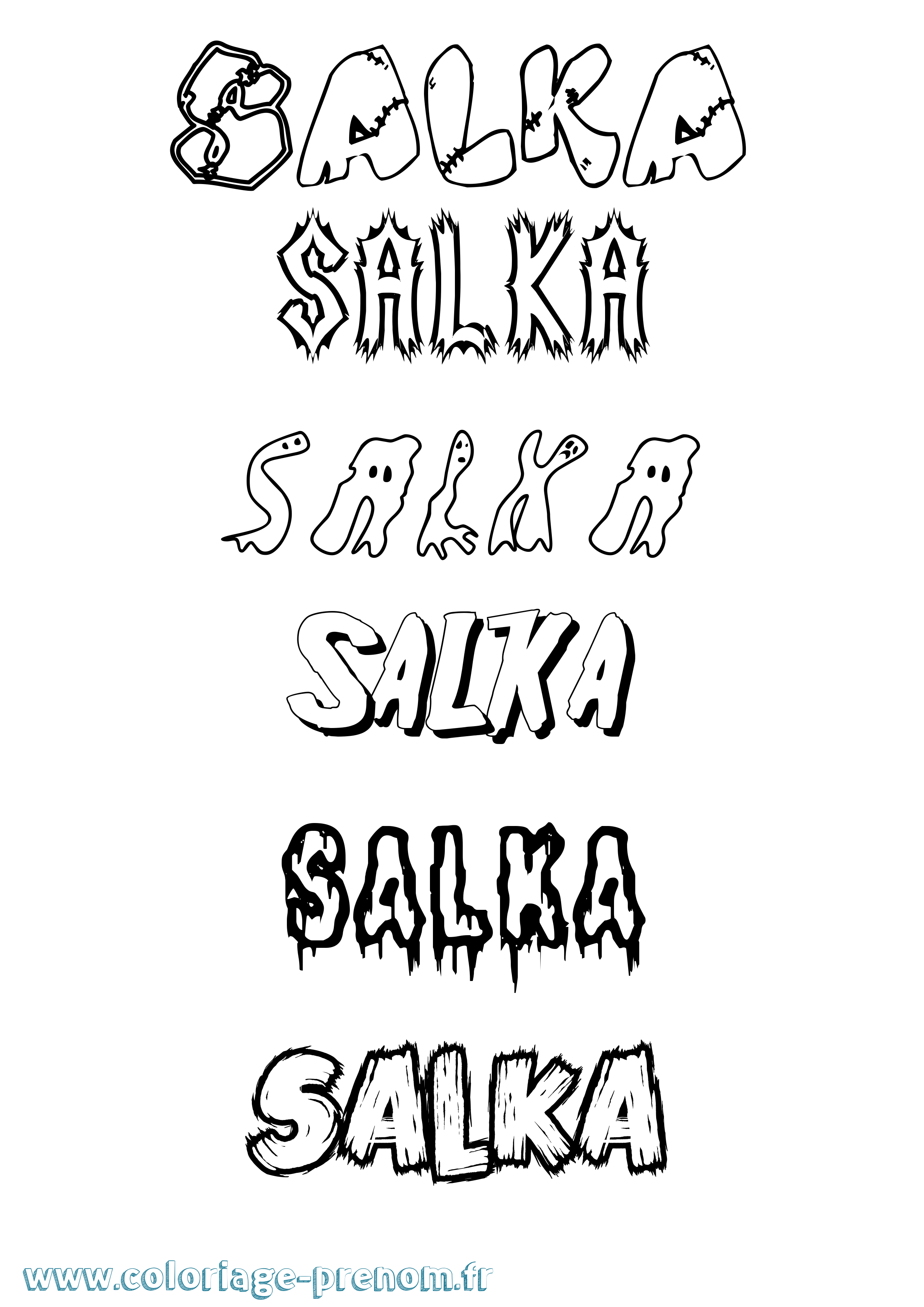Coloriage Salka Frisson Coloriage prénom Salka Frisson
