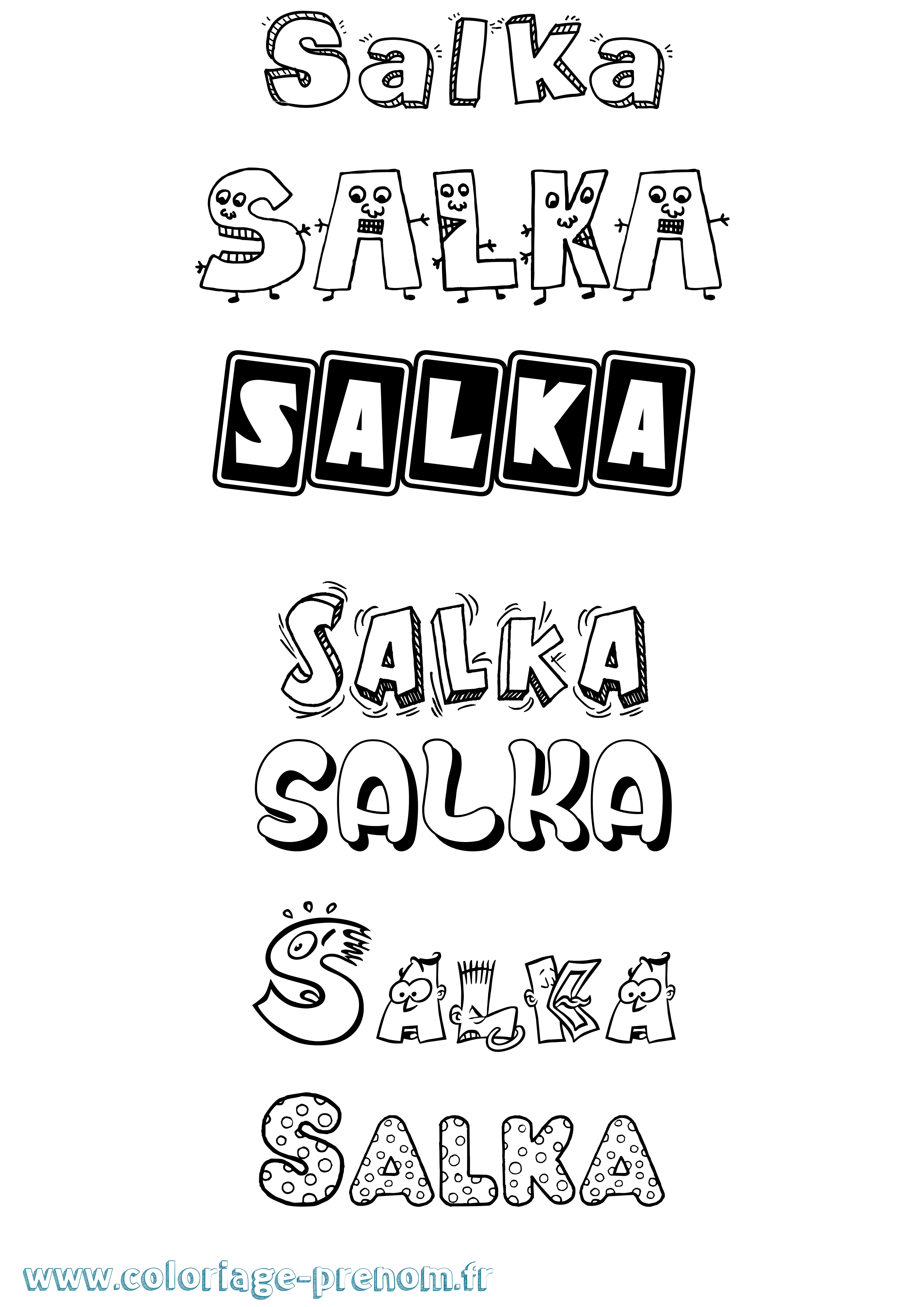 Coloriage Salka Fun Coloriage prénom Salka Fun