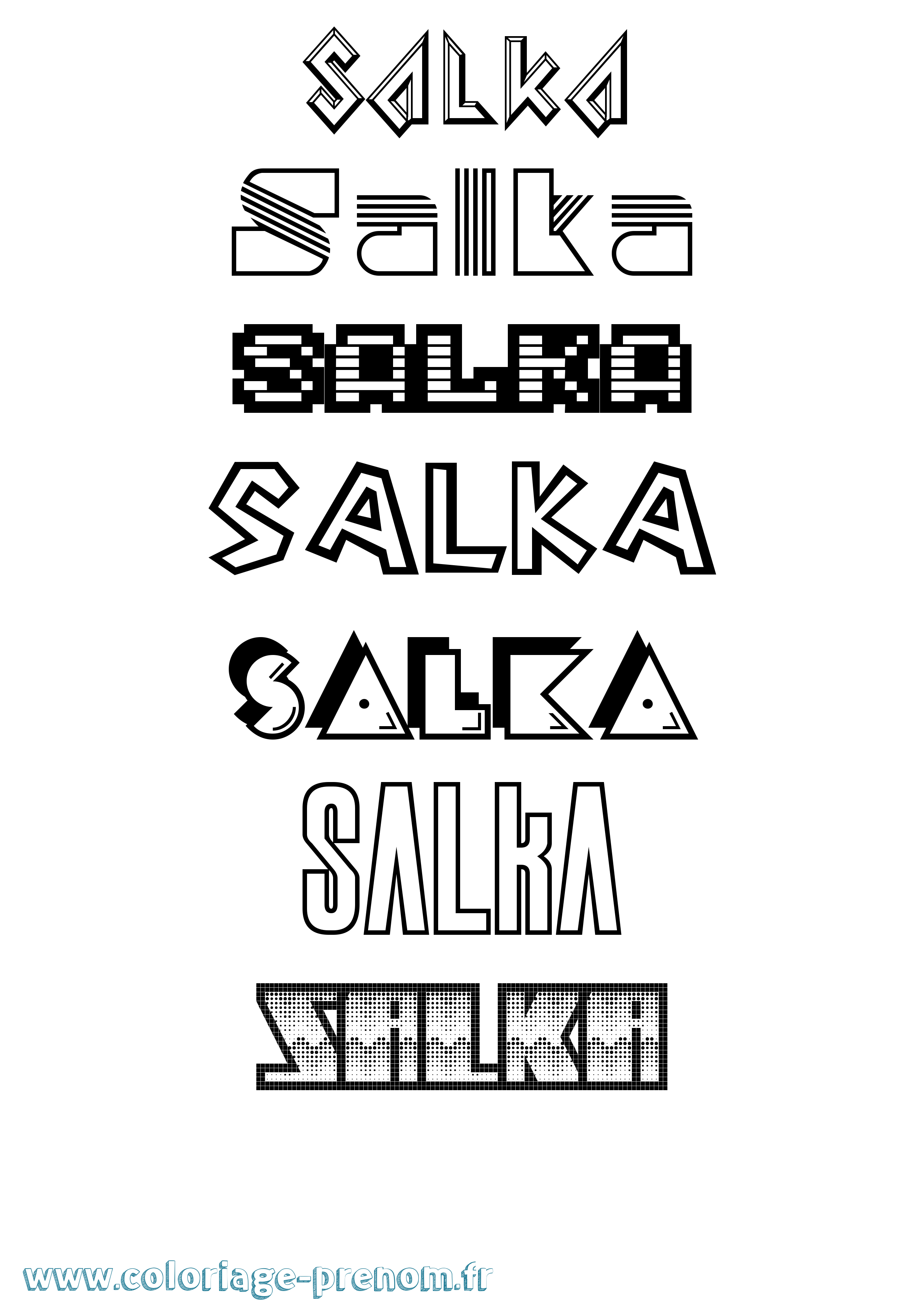 Coloriage Salka Jeux Vidéos Coloriage prénom Salka Jeux Vidéos